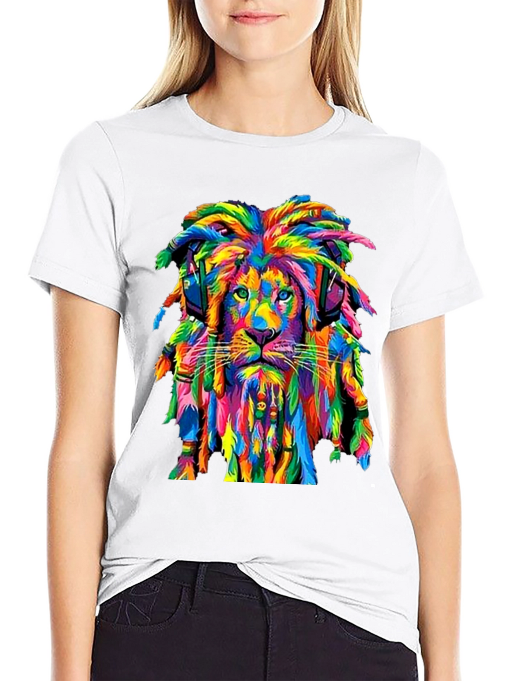 Rasta Lion Graphic Tee - Vivid Print T-Shirt