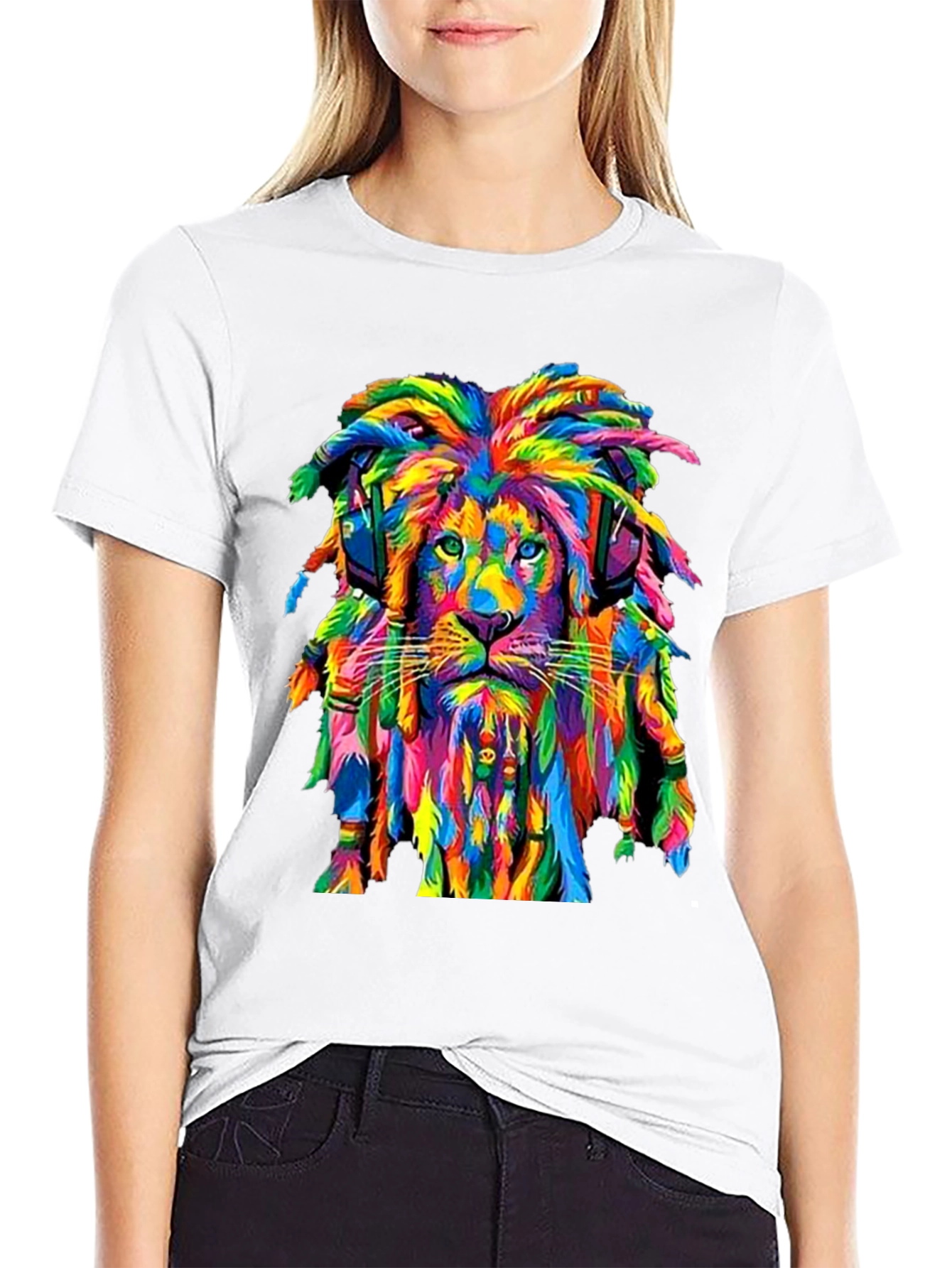 Rasta Lion Graphic Tee - Vivid Print T-Shirt