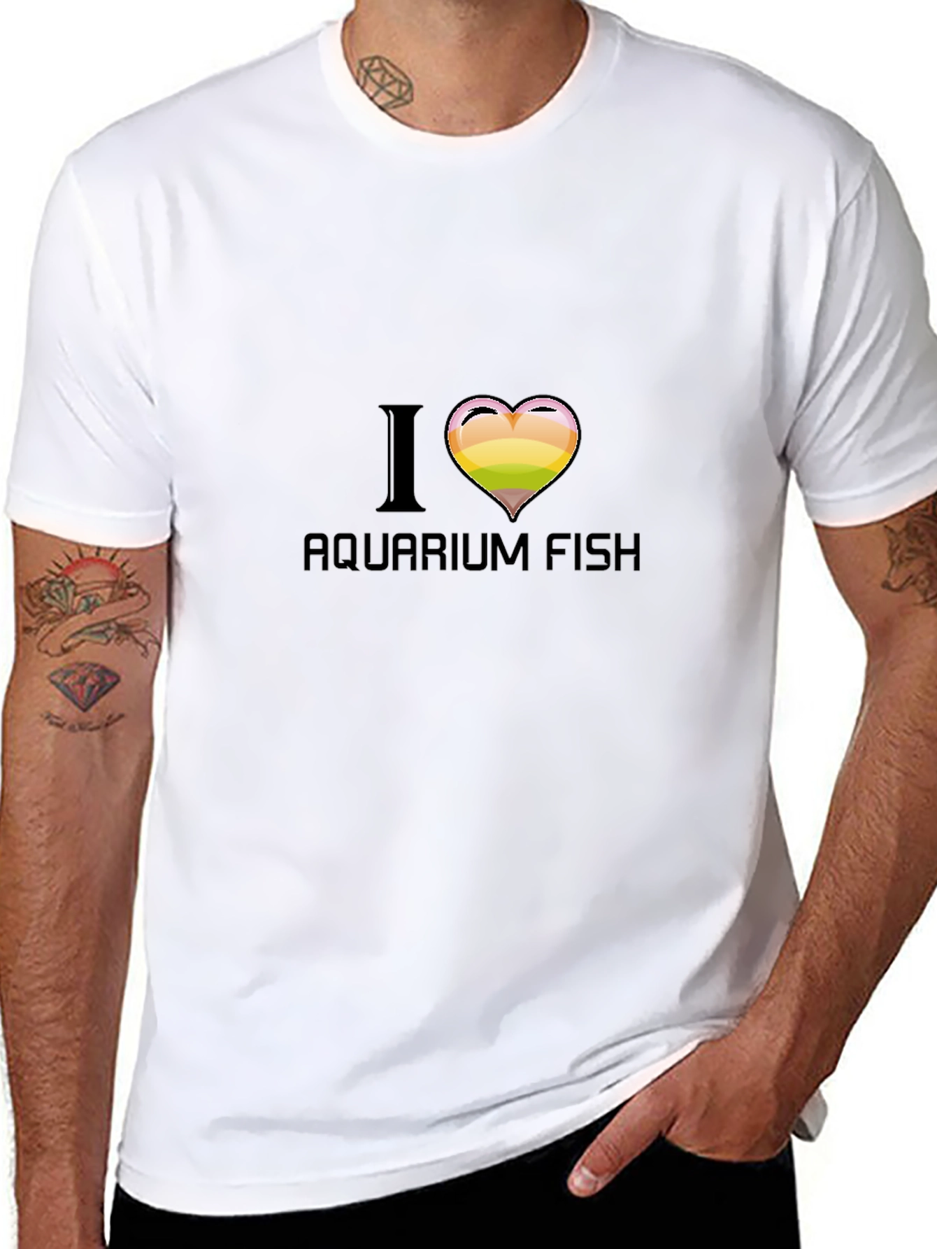 I Heart Aquarium Fish Graphic T-Shirt