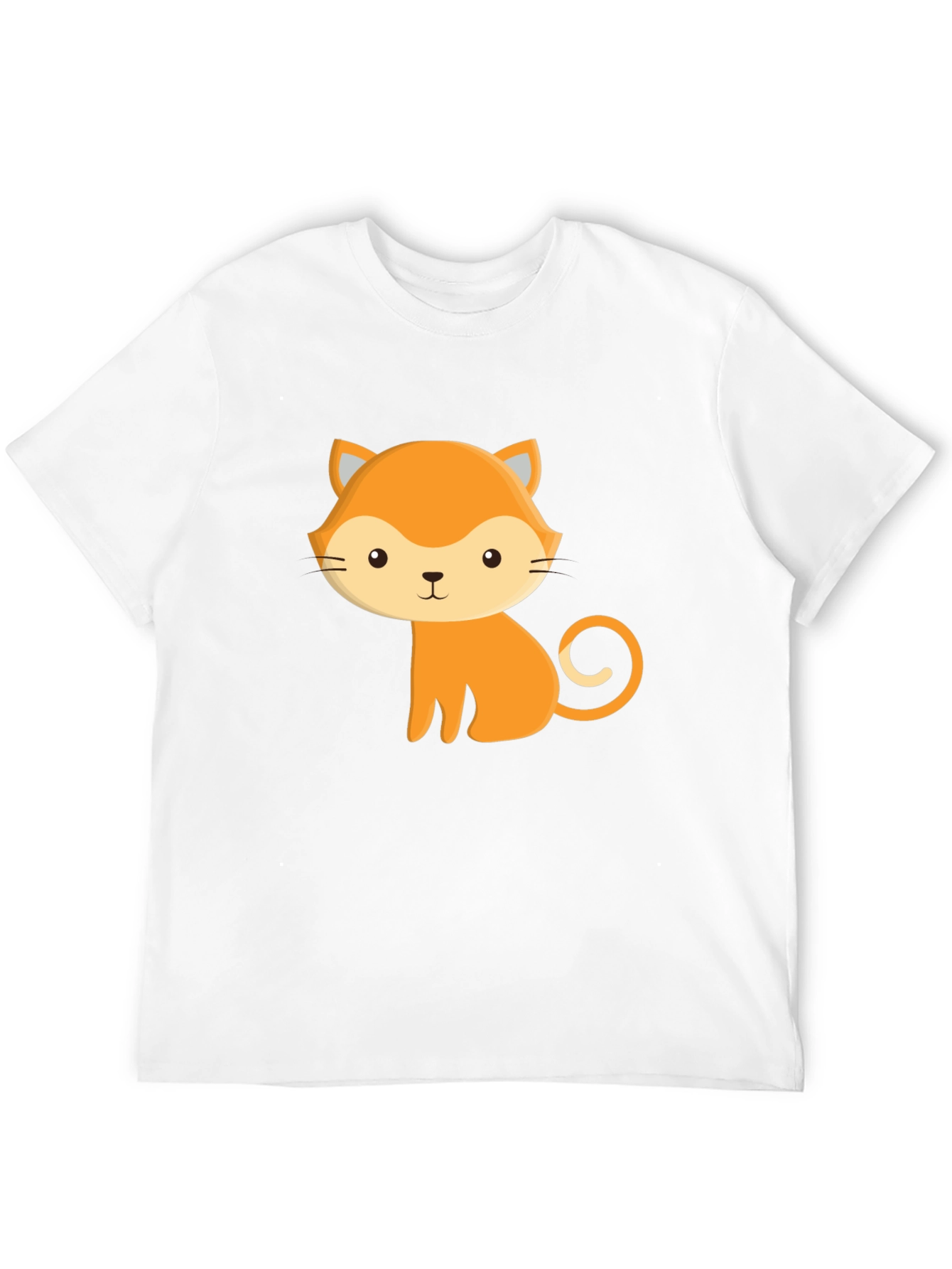 Cute Cartoon Cat Black T-Shirt