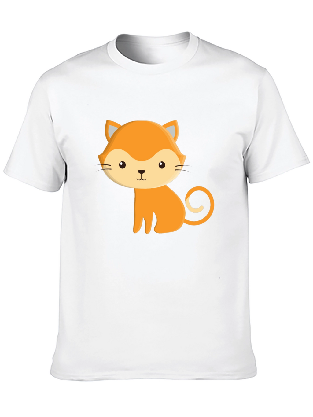 Cute Cartoon Cat Black T-Shirt