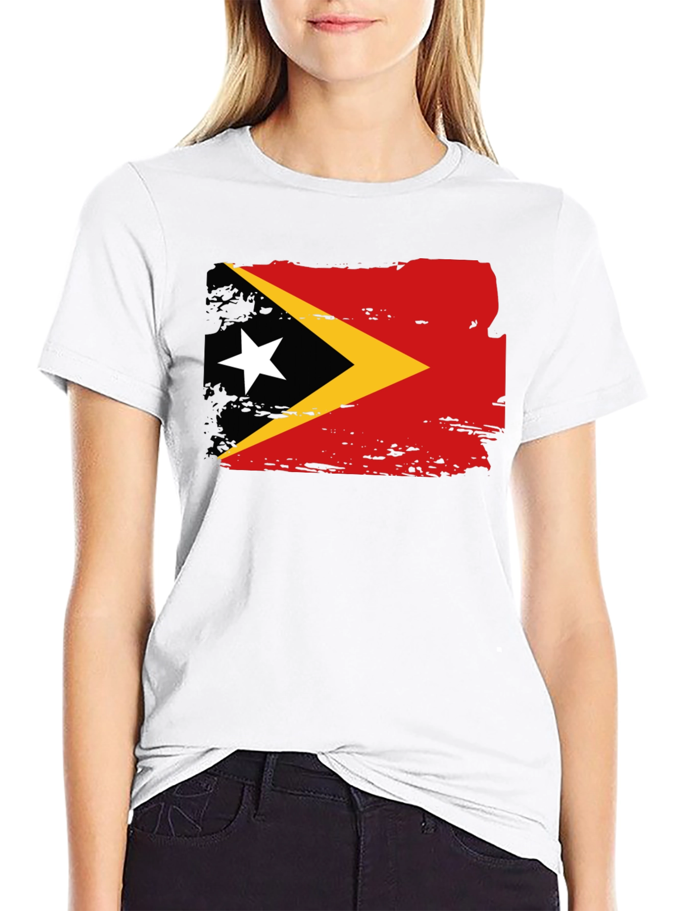 East Timor Flag T-Shirt - Black Tee
