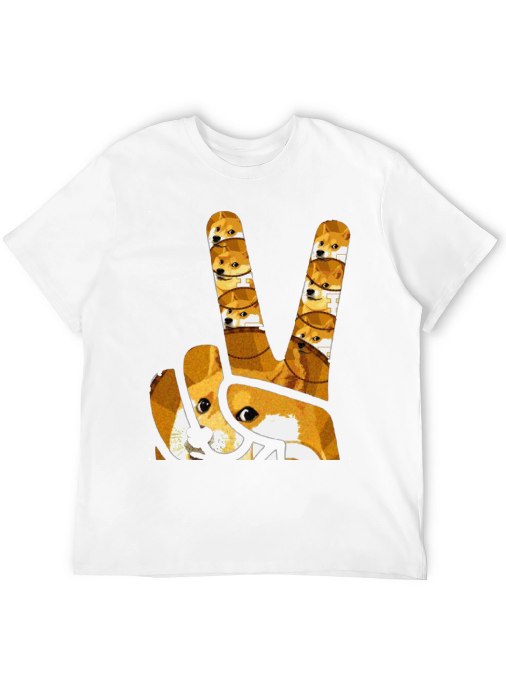 Doge Peace Sign Black T-Shirt