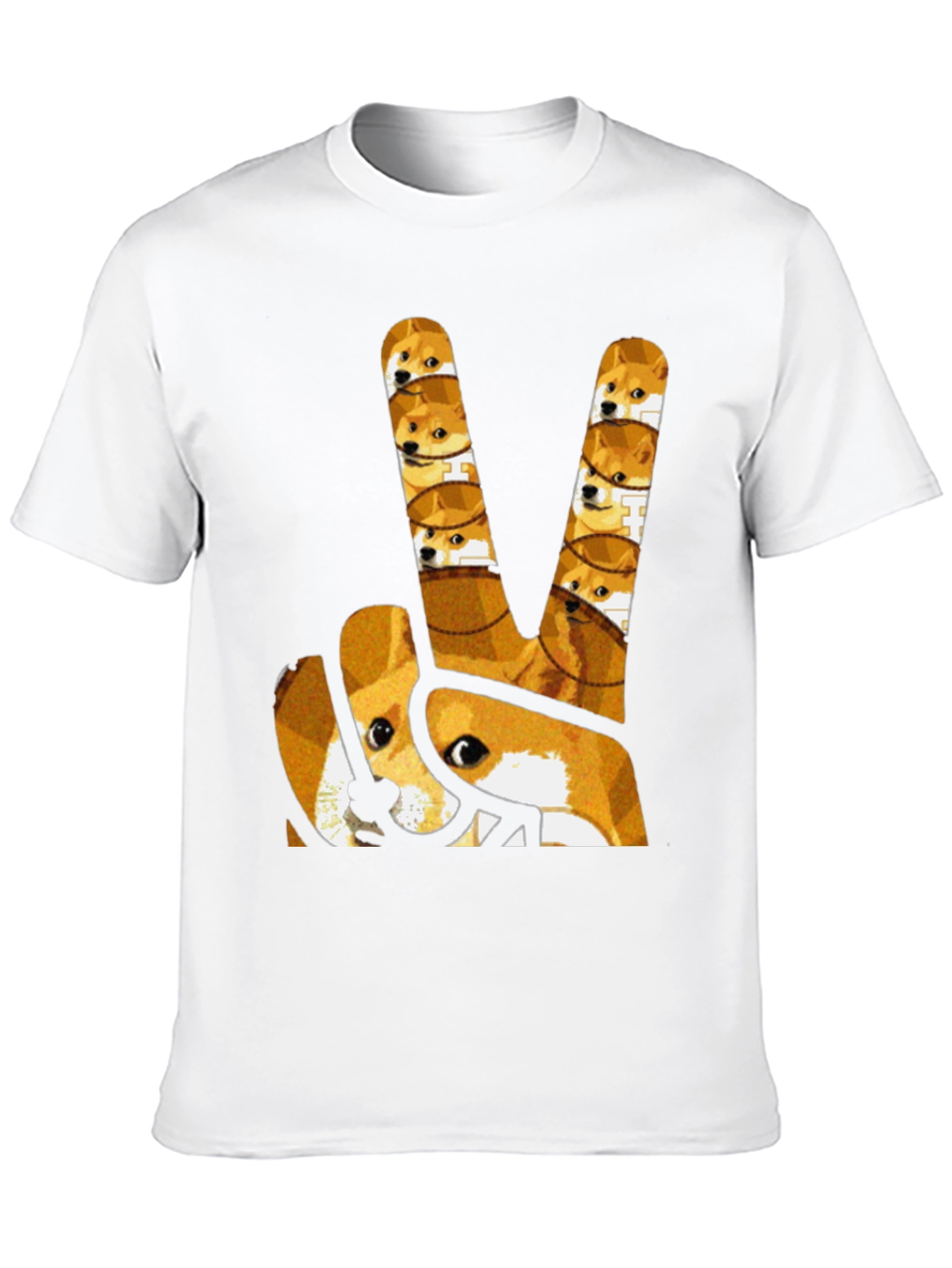 Doge Peace Sign Black T-Shirt