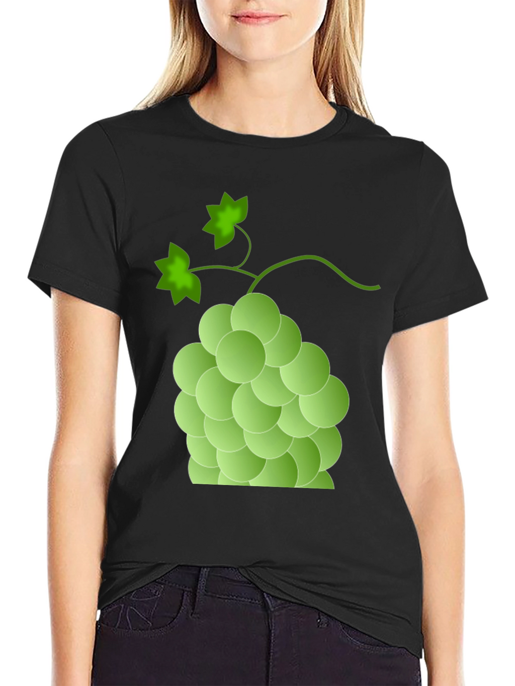 Green Grape Graphic T-Shirt - Casual Fruit Tee