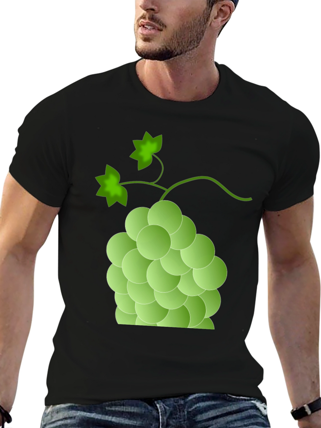 Green Grape Graphic T-Shirt - Casual Fruit Tee