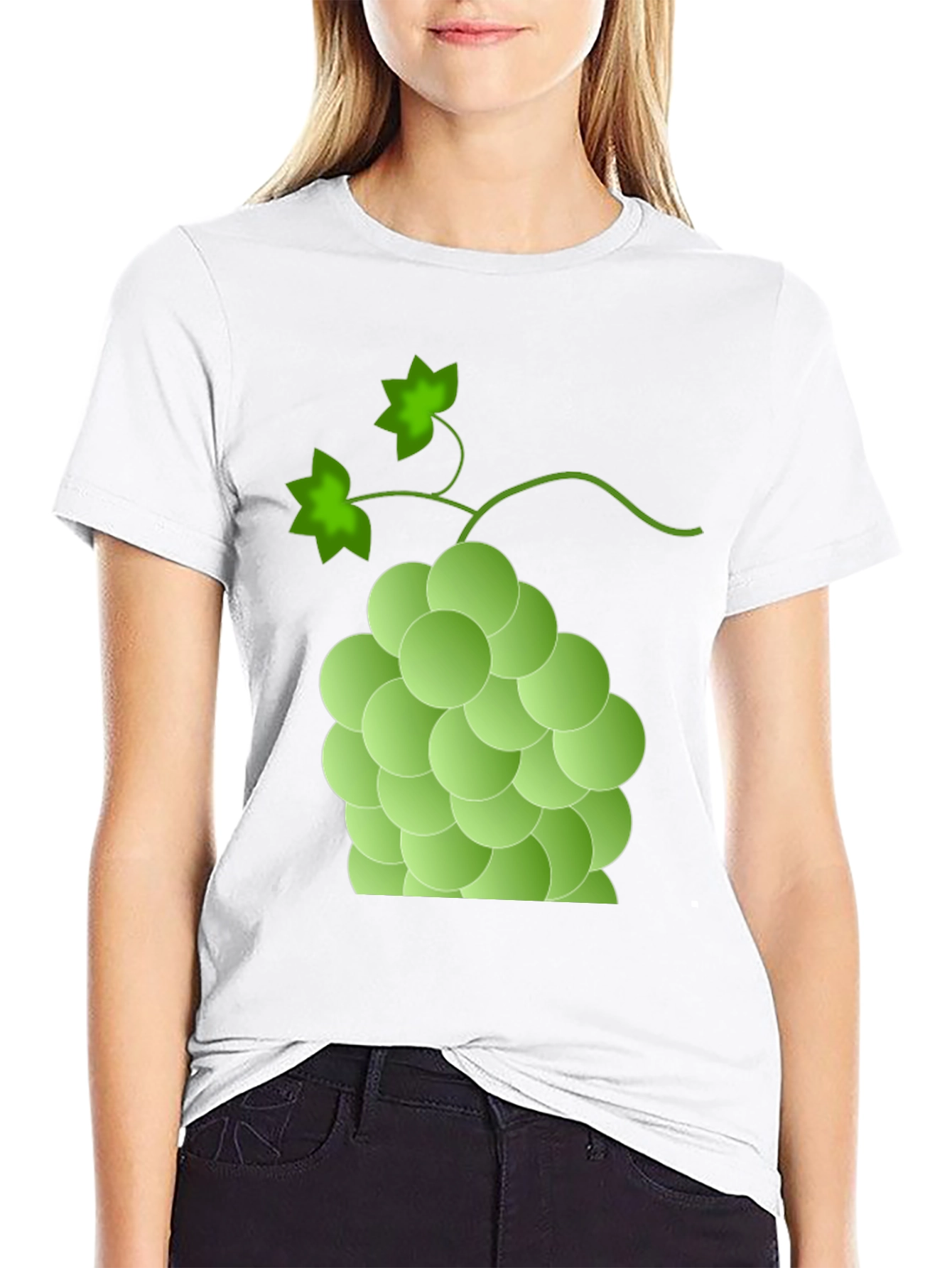 Green Grape Graphic T-Shirt - Casual Fruit Tee