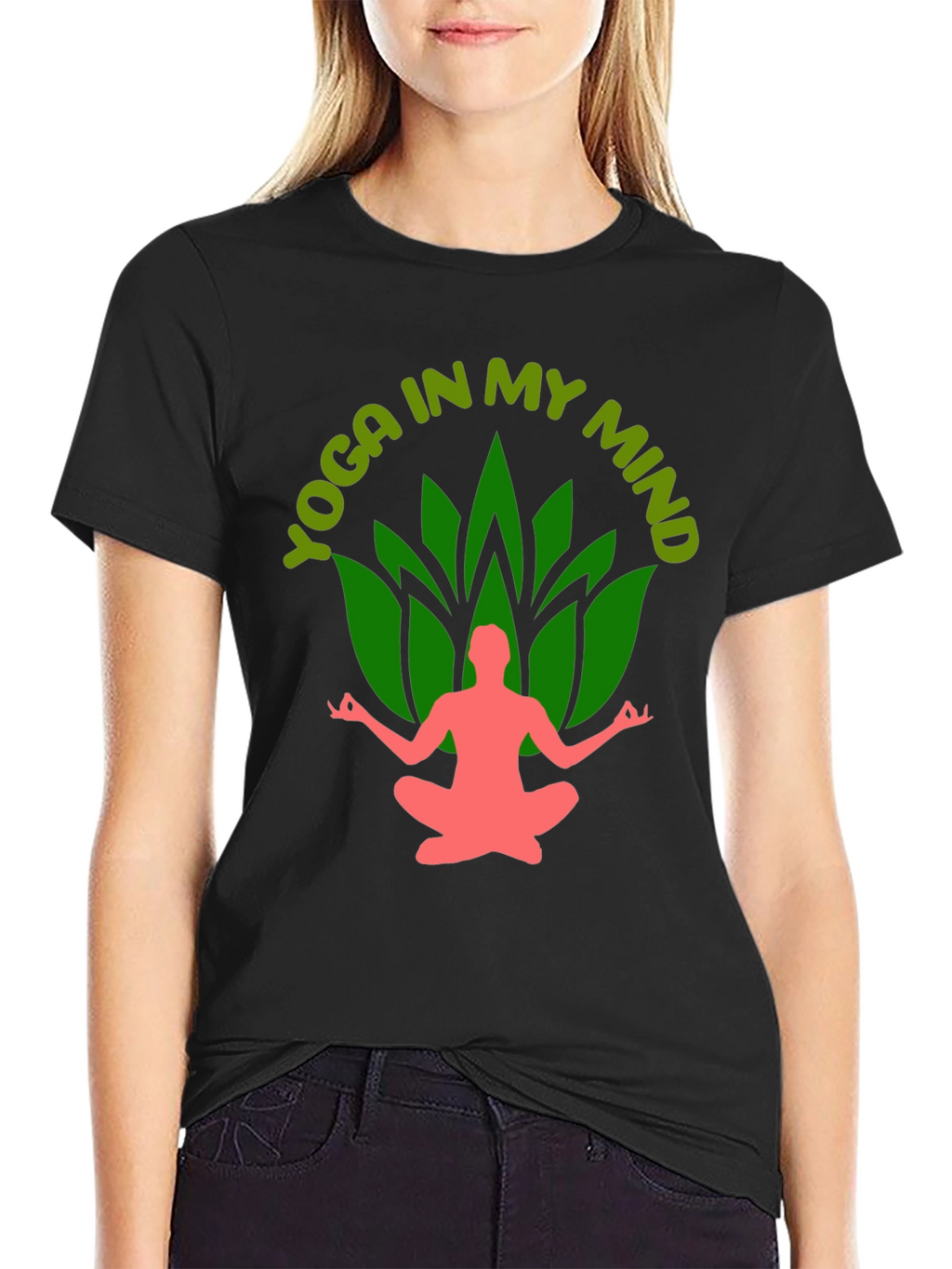 Yoga In My Mind Black Graphic Tee