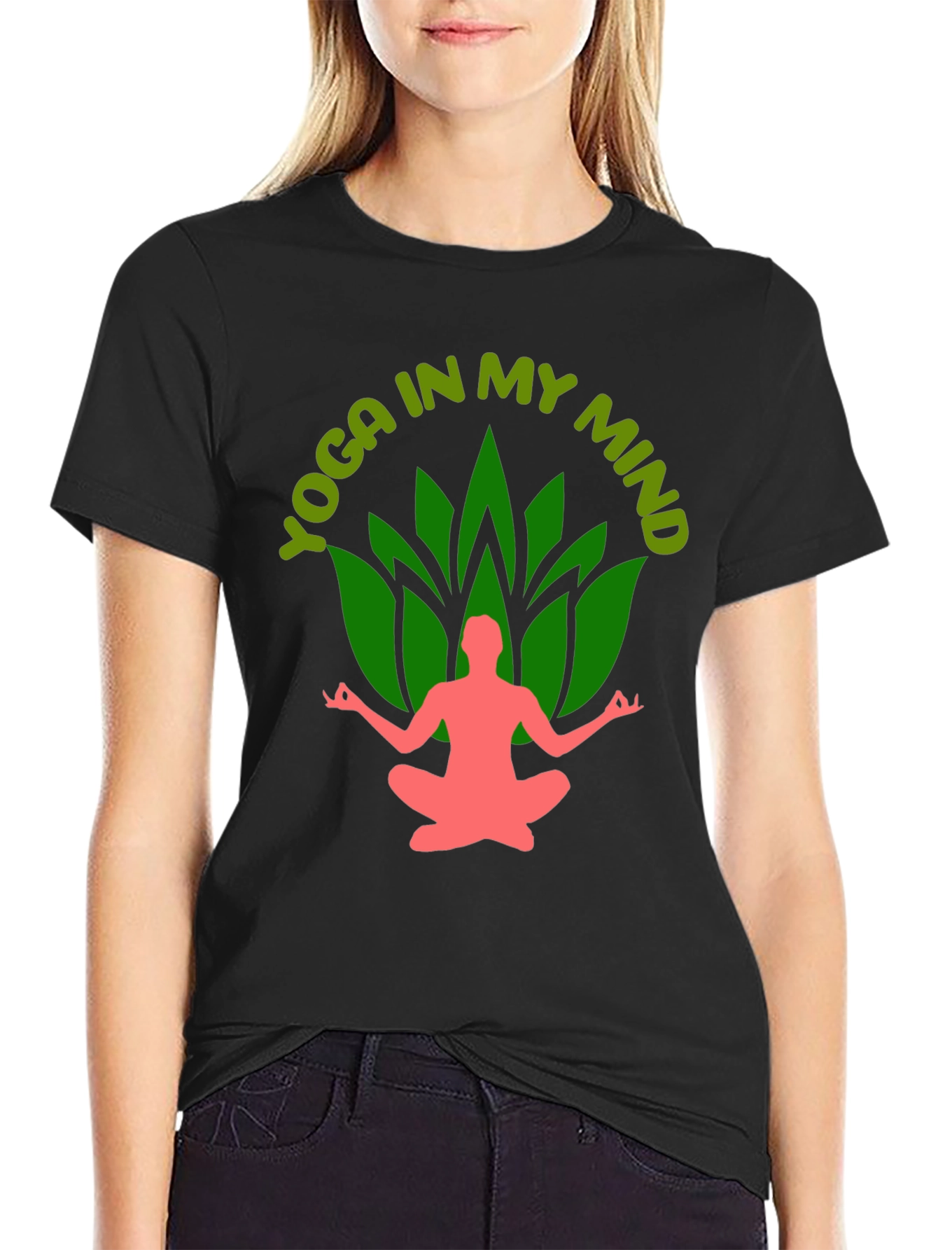 Yoga In My Mind Black Graphic Tee