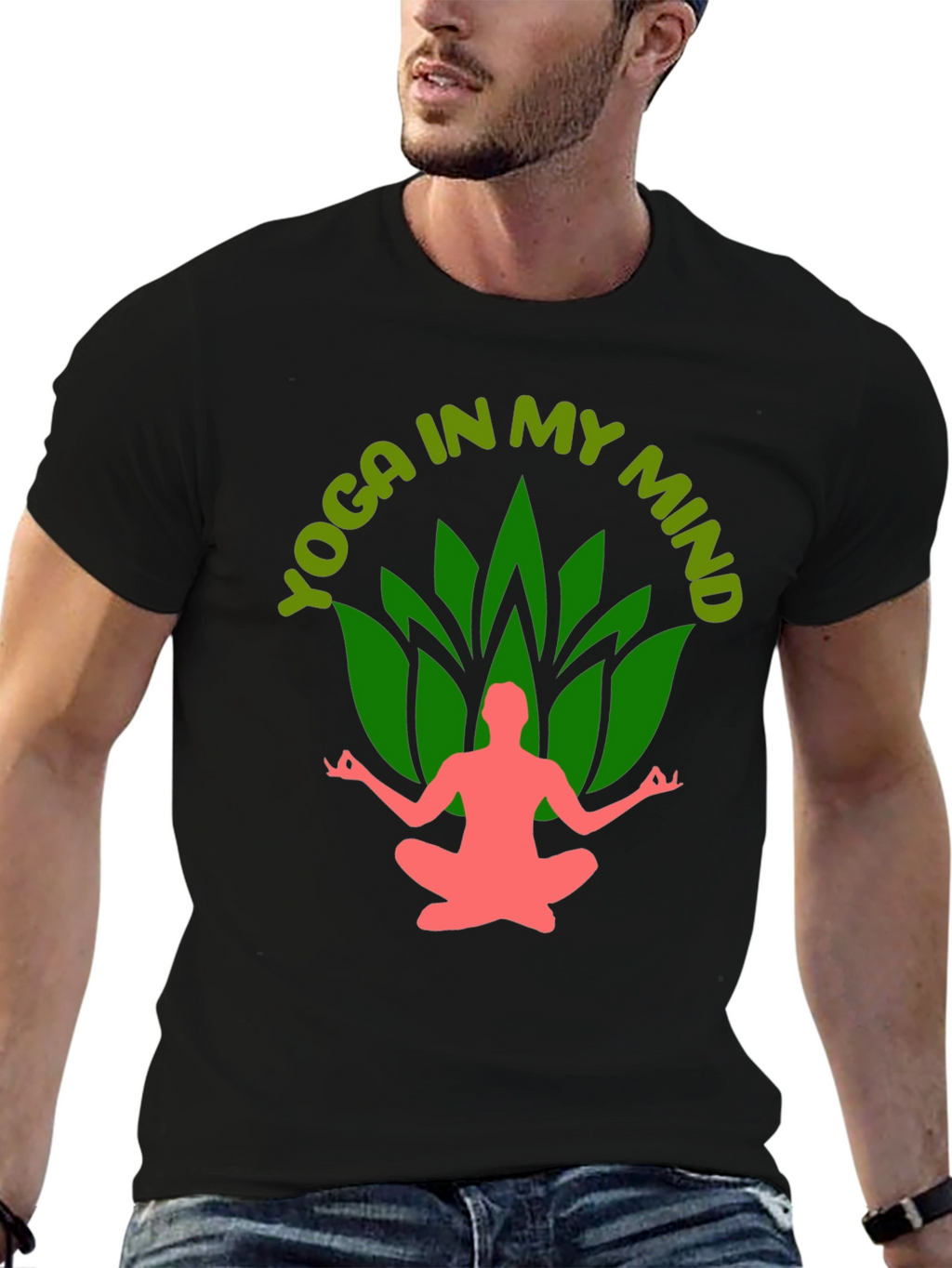 Yoga In My Mind Black Graphic Tee
