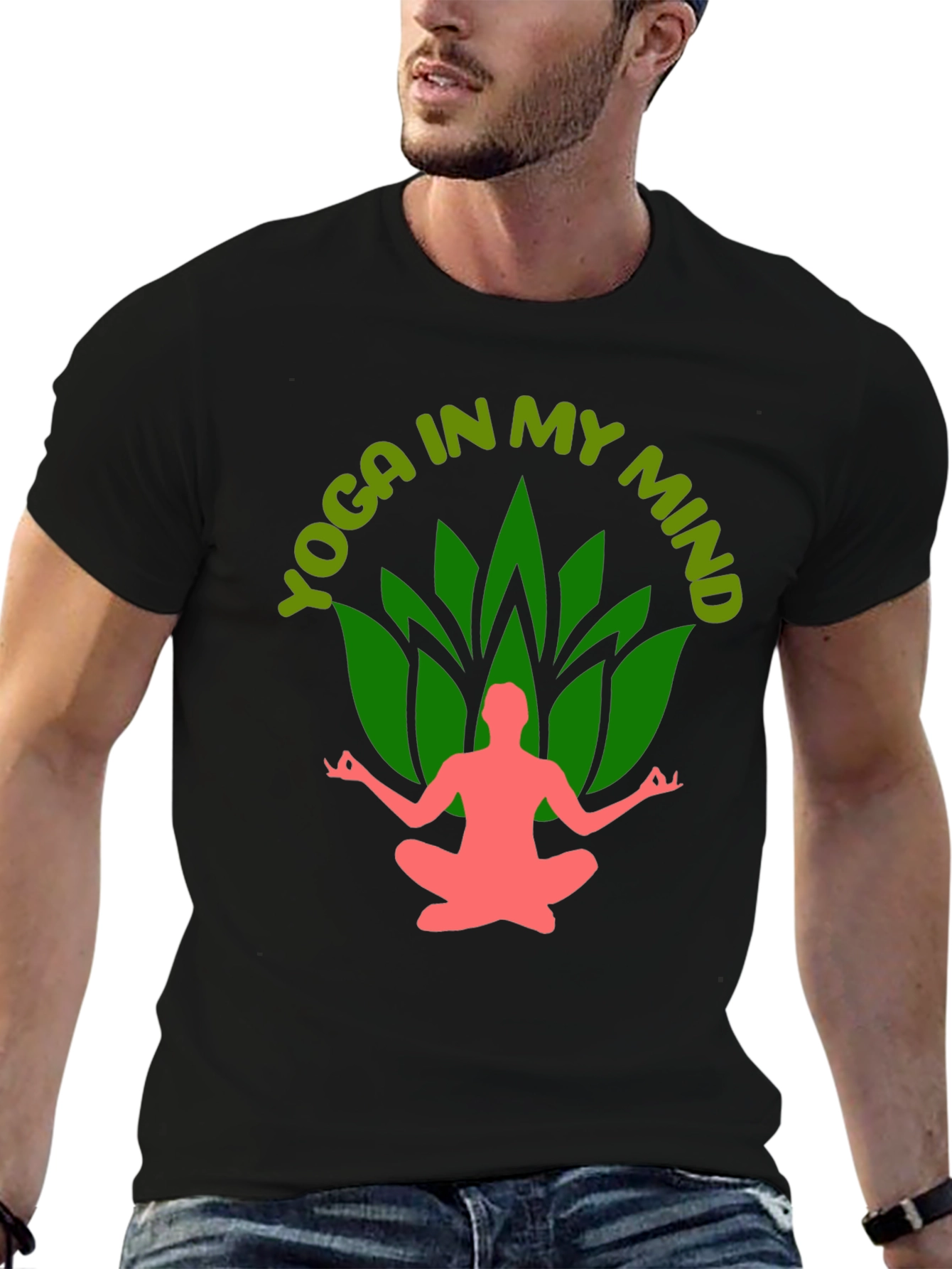 Yoga In My Mind Black Graphic Tee