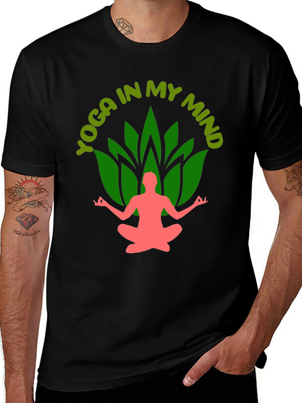 Yoga In My Mind Black Graphic Tee