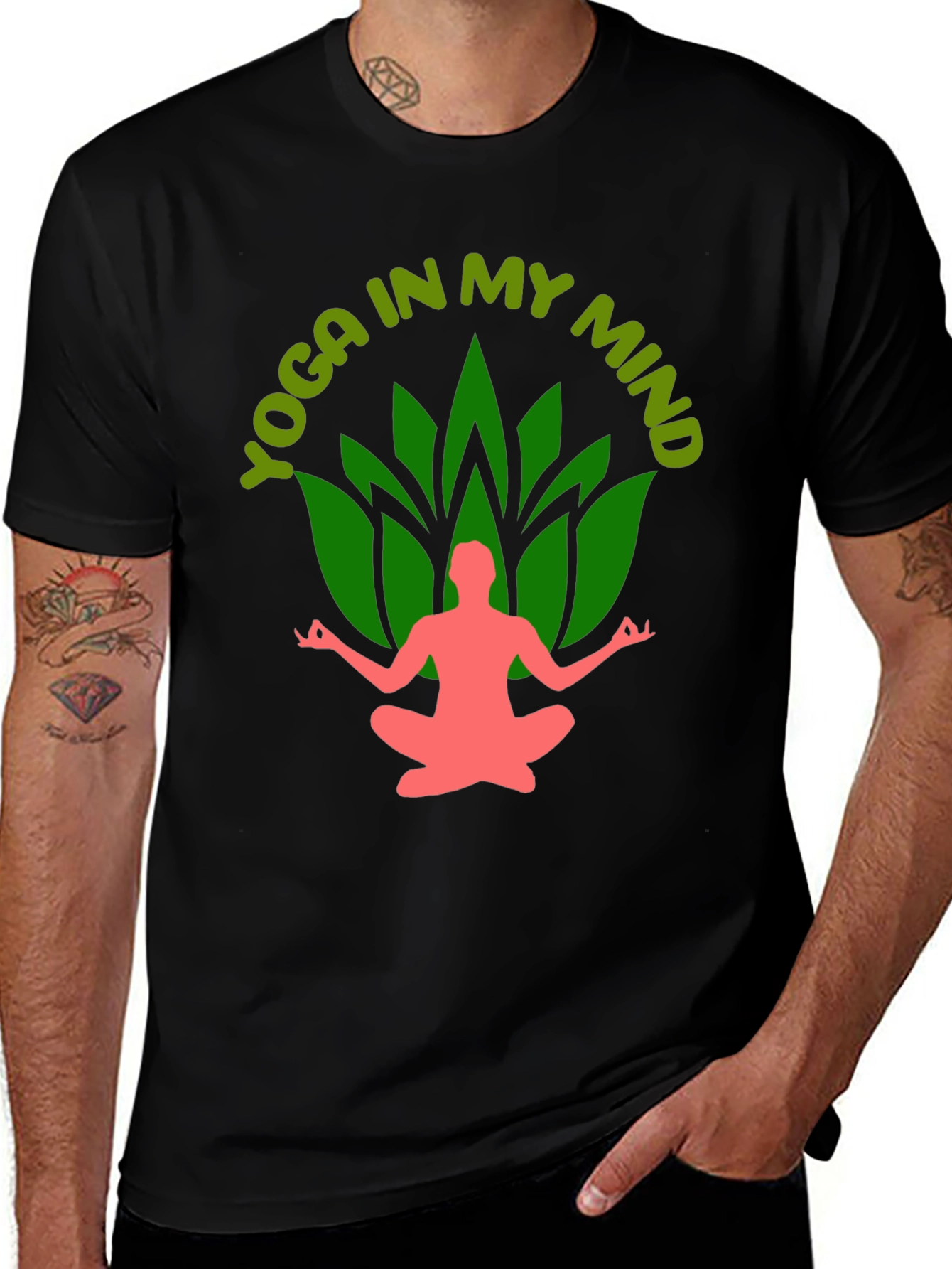 Yoga In My Mind Black Graphic Tee