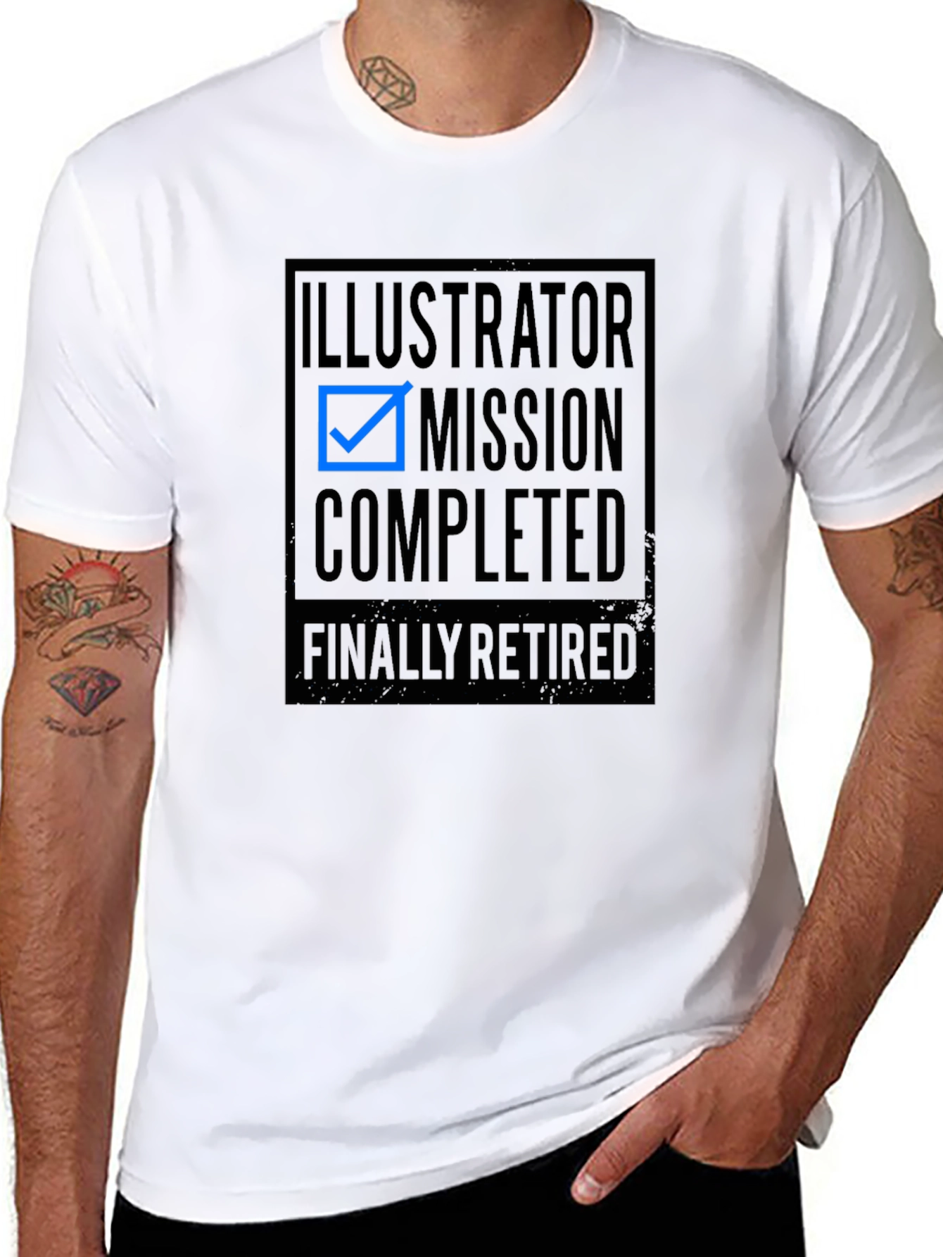 Illustrator Mission Completed Funny Retirement T-Shirt