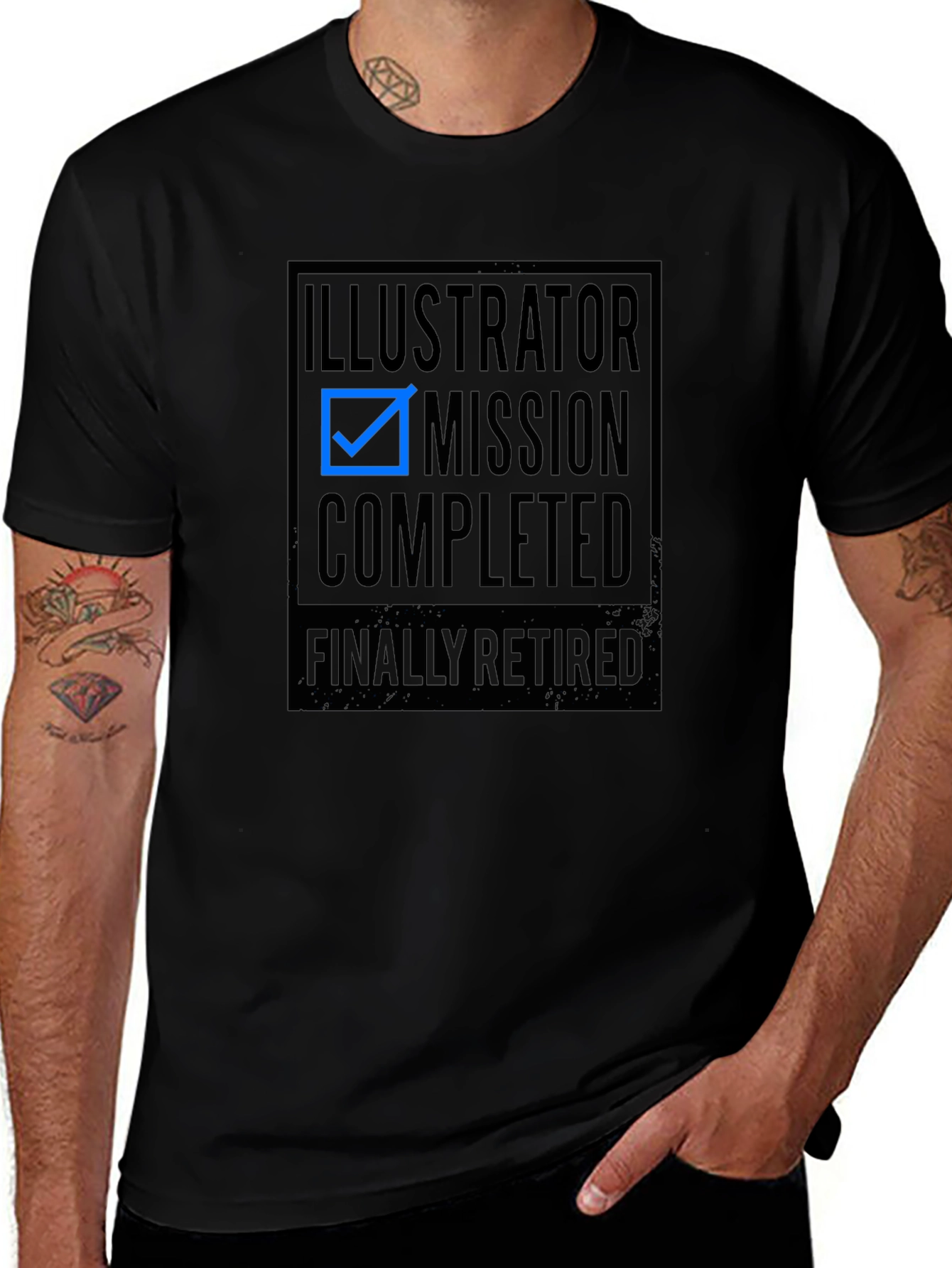 Illustrator Mission Completed Funny Retirement T-Shirt