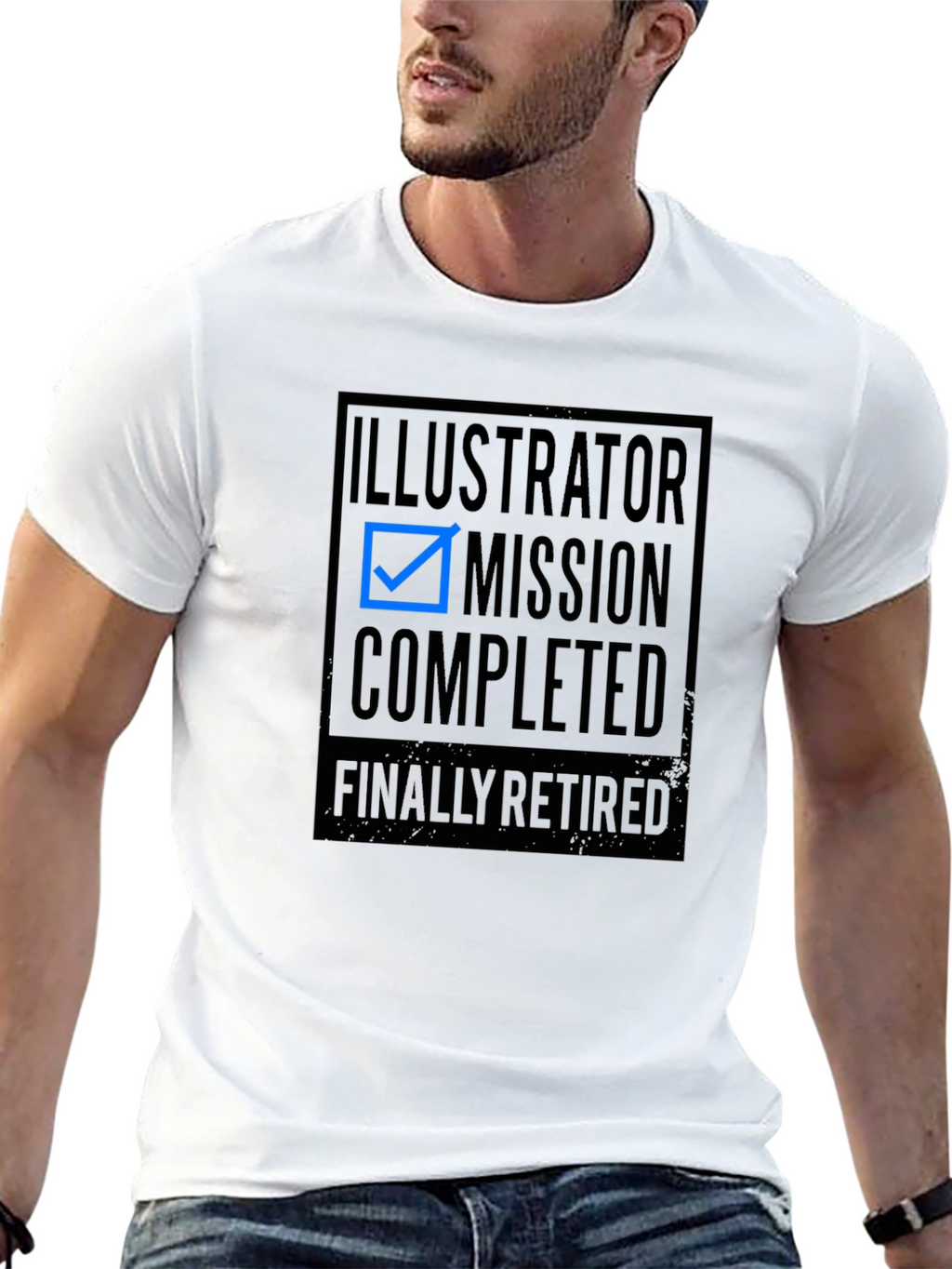 Illustrator Mission Completed Funny Retirement T-Shirt