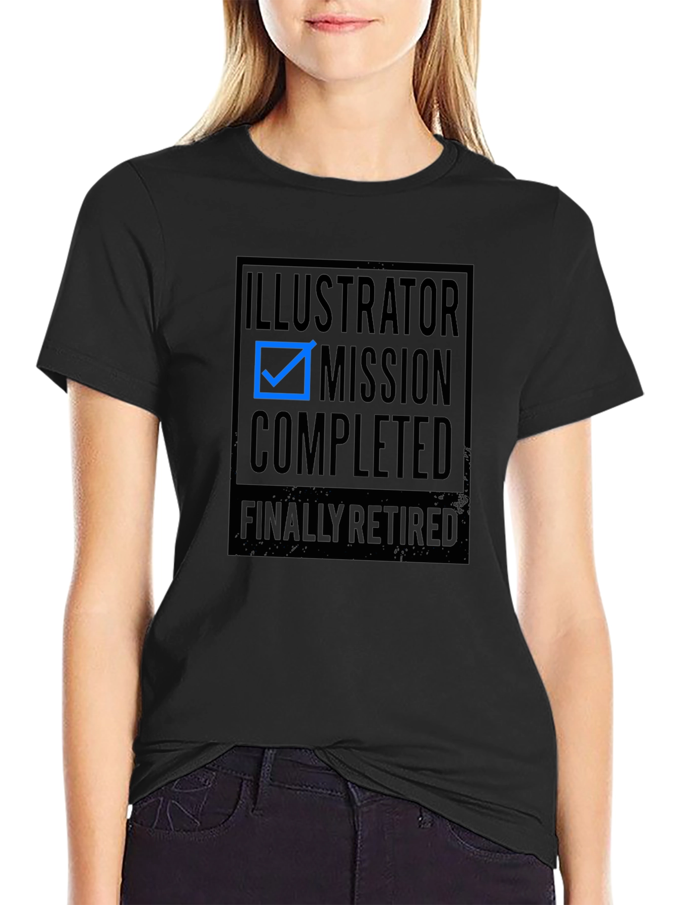 Illustrator Mission Completed Funny Retirement T-Shirt