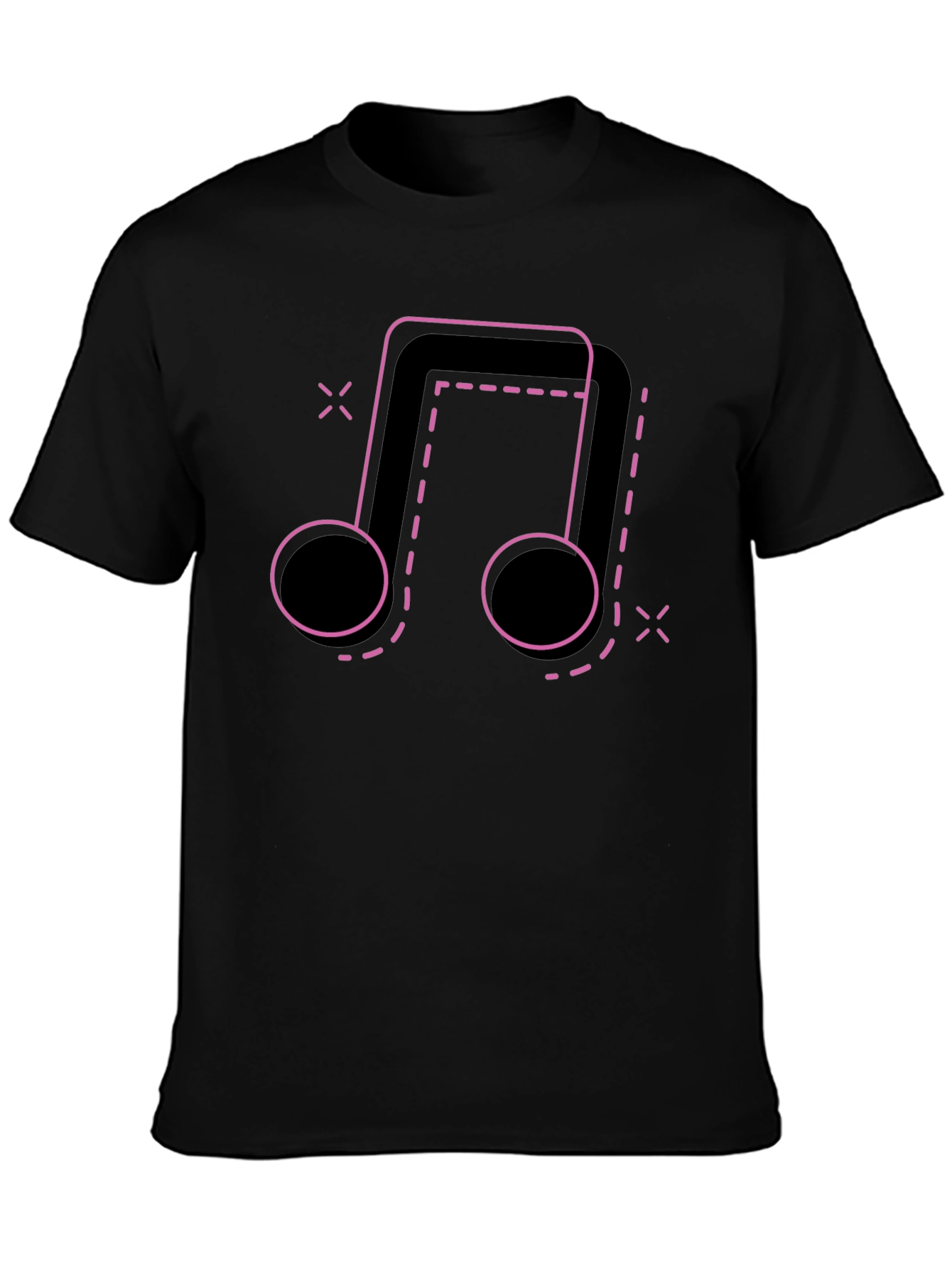 Music Note Graphic Tee - Stylish & Unique Black T-Shirt