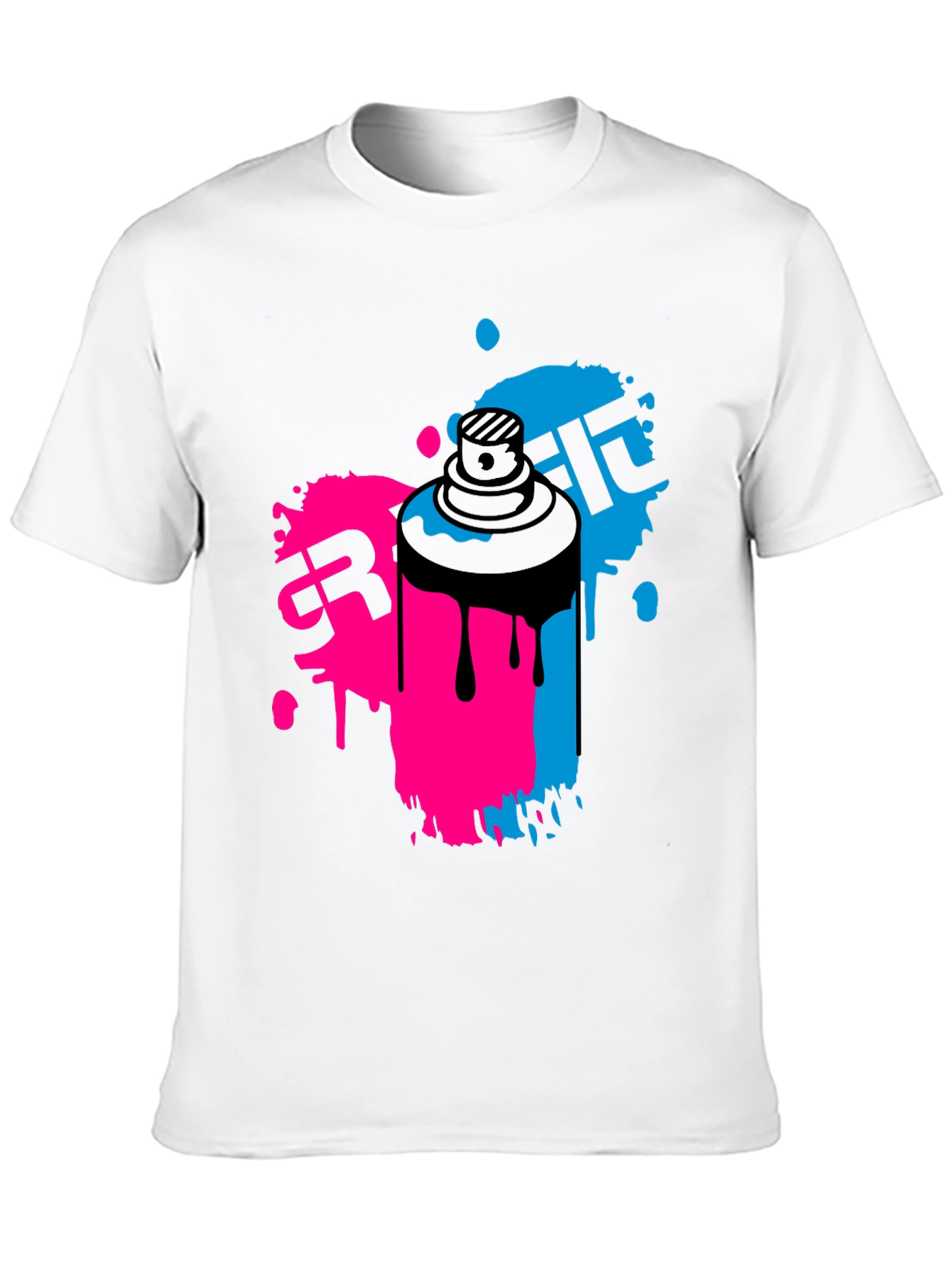 Graffiti Spray Paint Art Mens Black T-Shirt