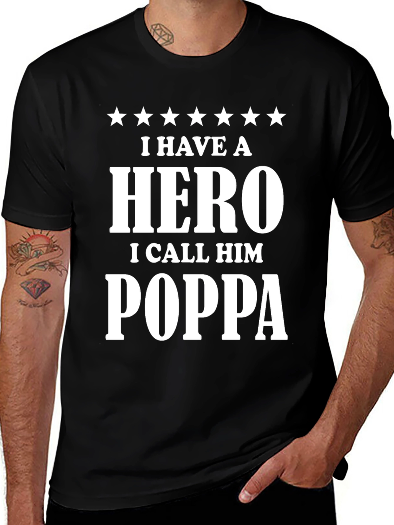 Hero Poppa T-Shirt - Fathers Day Gift