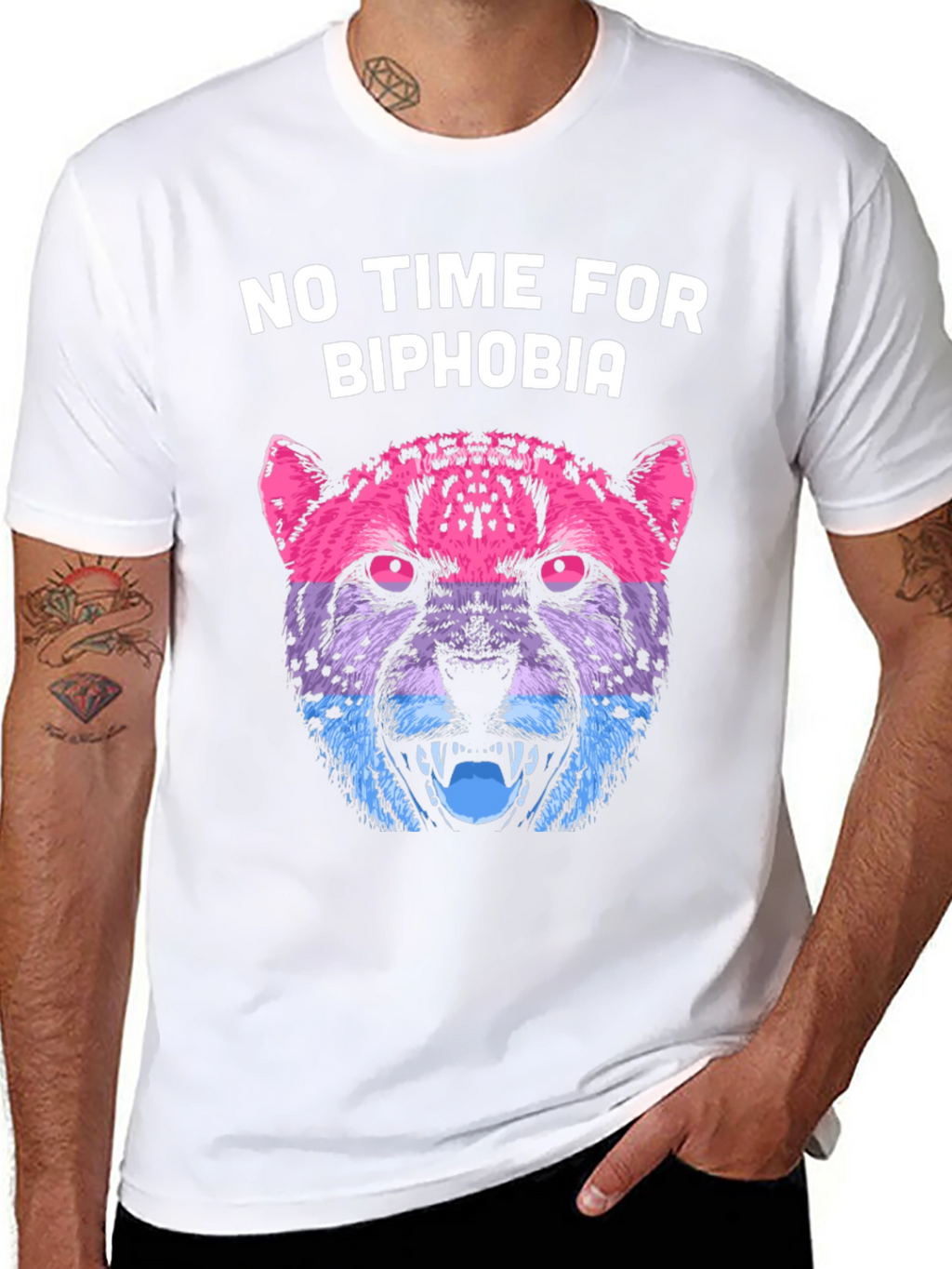 Biphobia Awareness T-Shirt with Cheetah Design