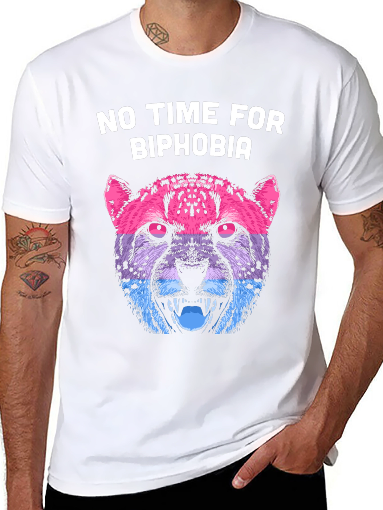 Biphobia Awareness T-Shirt with Cheetah Design