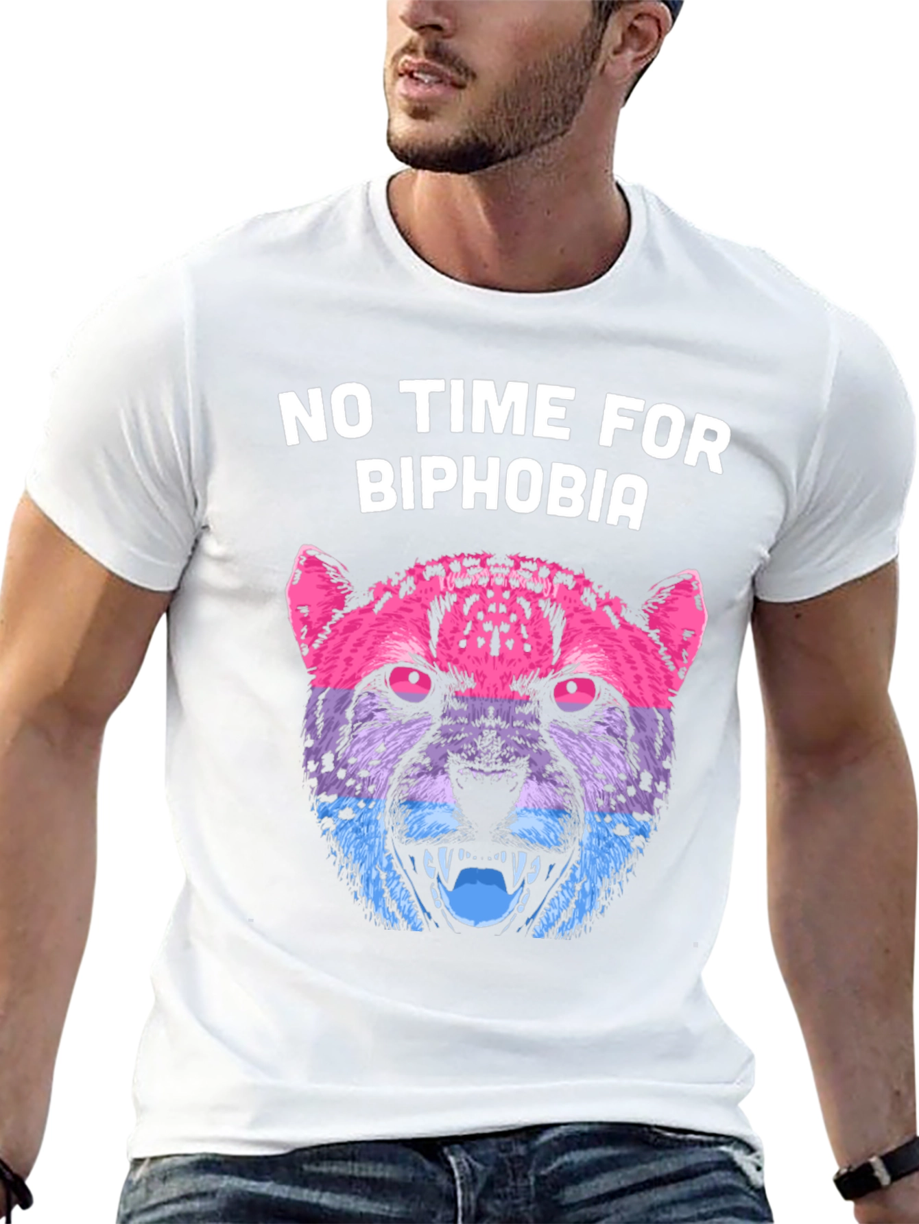 Biphobia Awareness T-Shirt with Cheetah Design