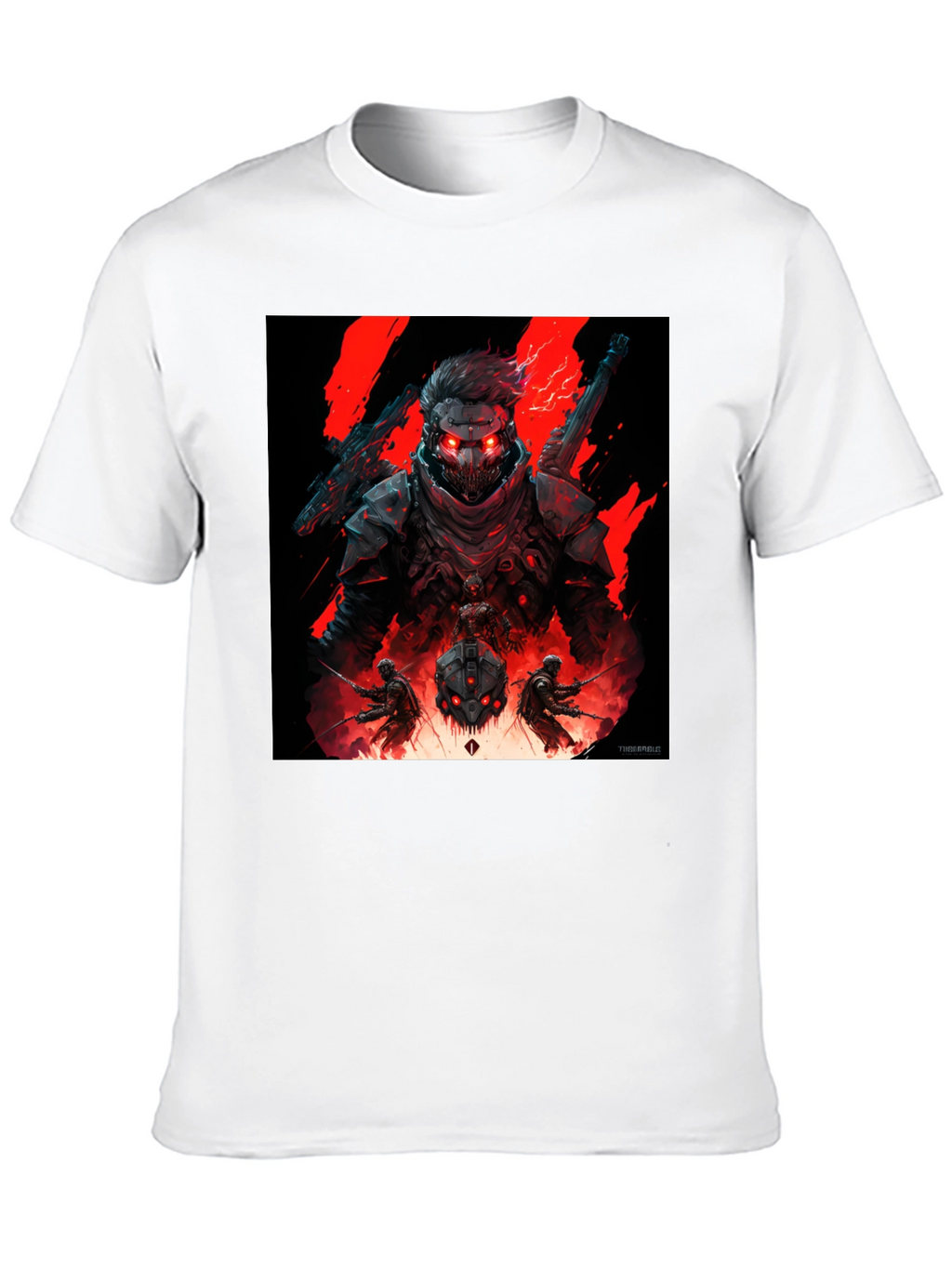Cyberpunk Warrior Graphic Tee - Black