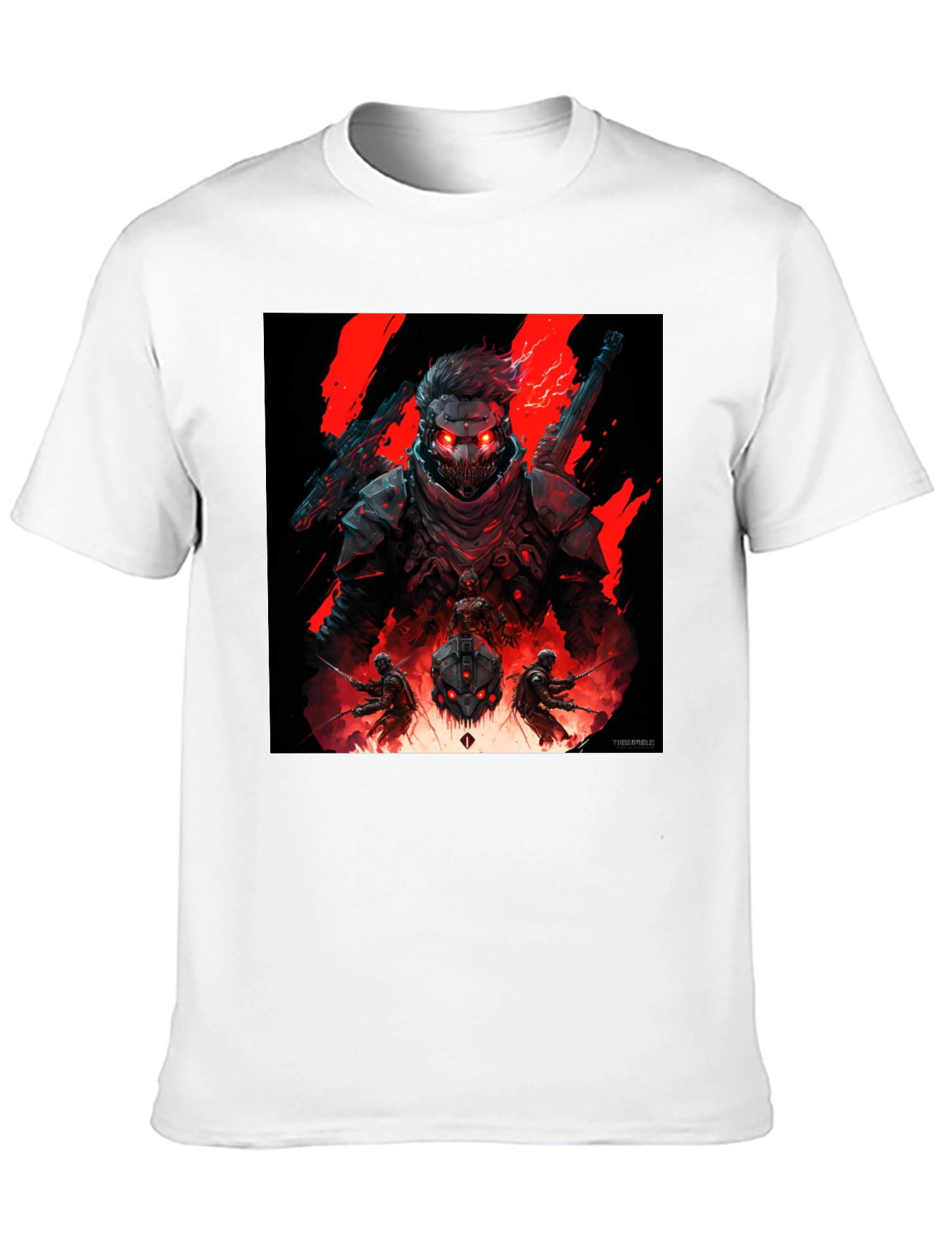 Cyberpunk Warrior Graphic Tee - Black
