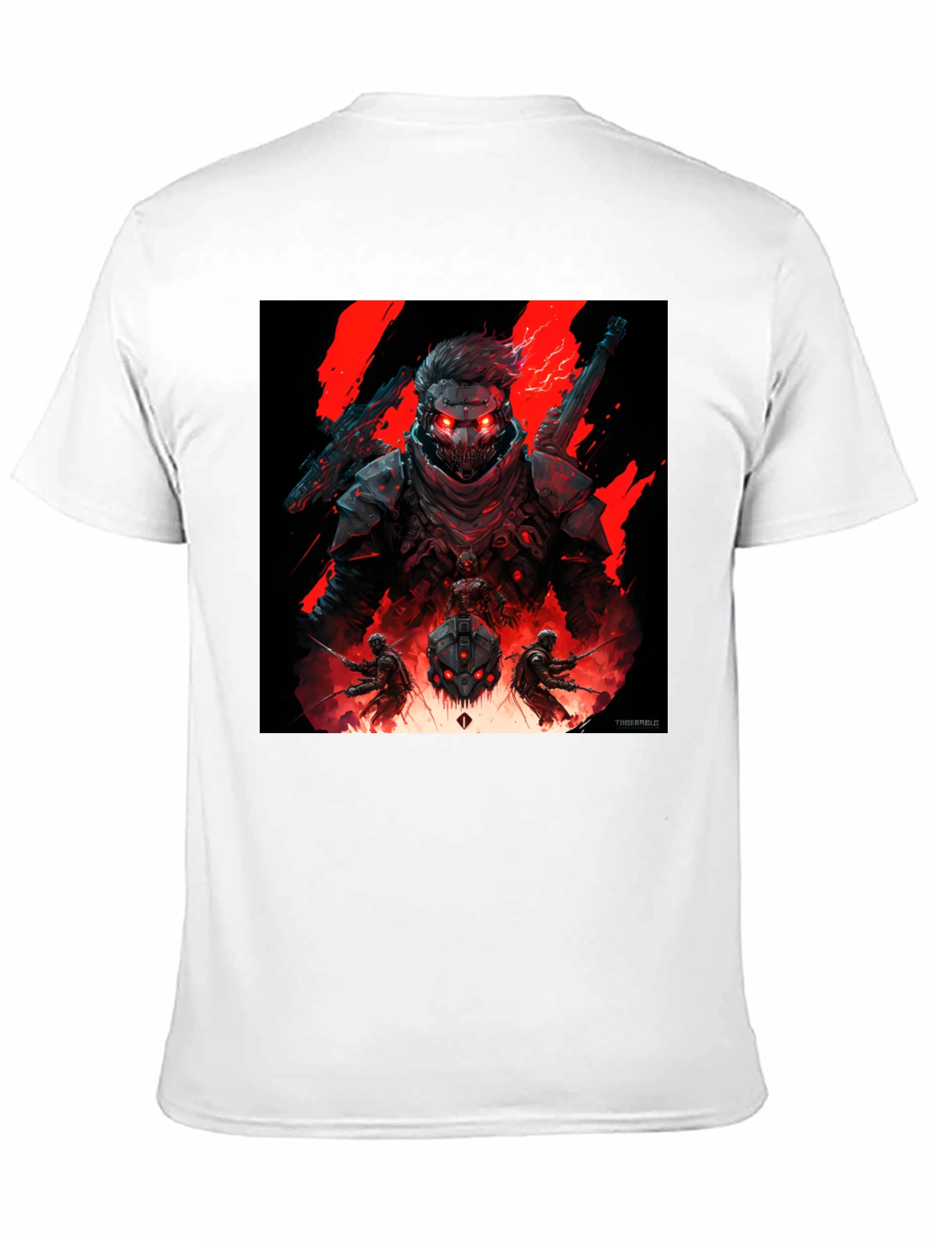 Cyberpunk Warrior Graphic Tee - Black
