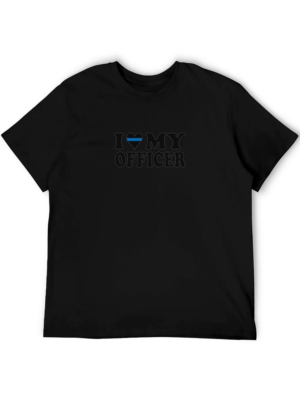 I Love My Officer Black T-Shirt