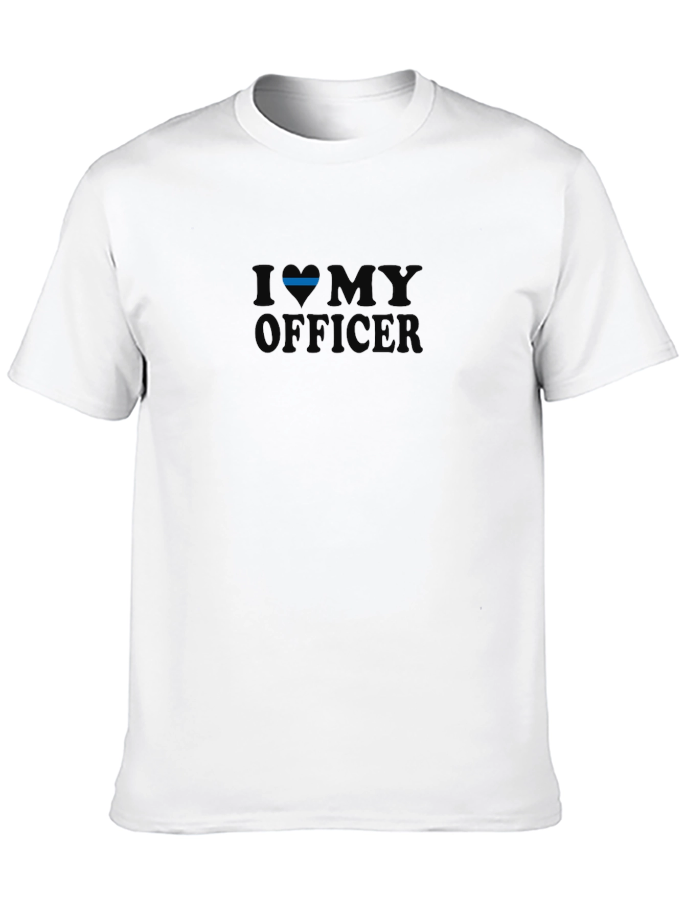 I Love My Officer Black T-Shirt