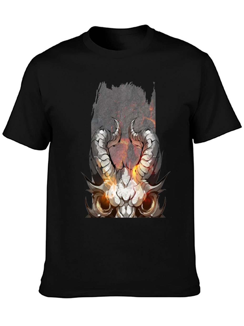 Black Diablo Horned Skull Graphic Tee