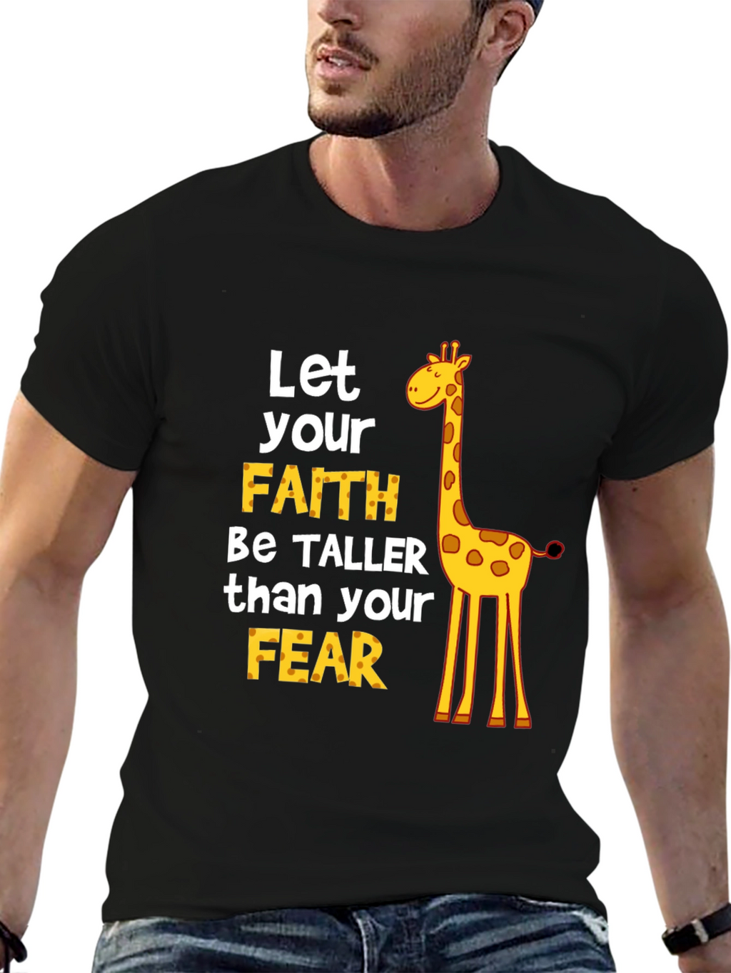 Faith Over Fear Giraffe Graphic Tee