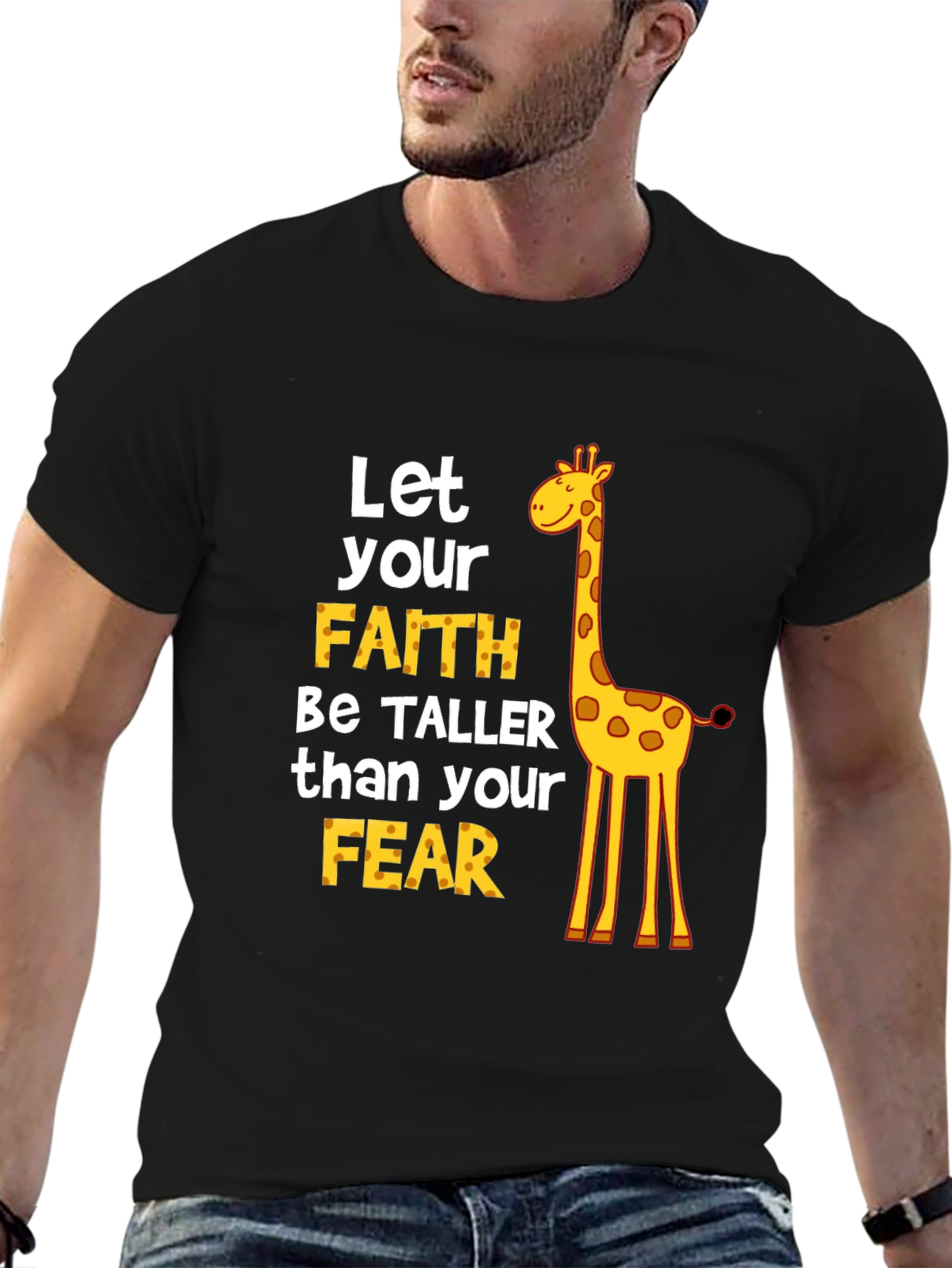 Faith Over Fear Giraffe Graphic Tee
