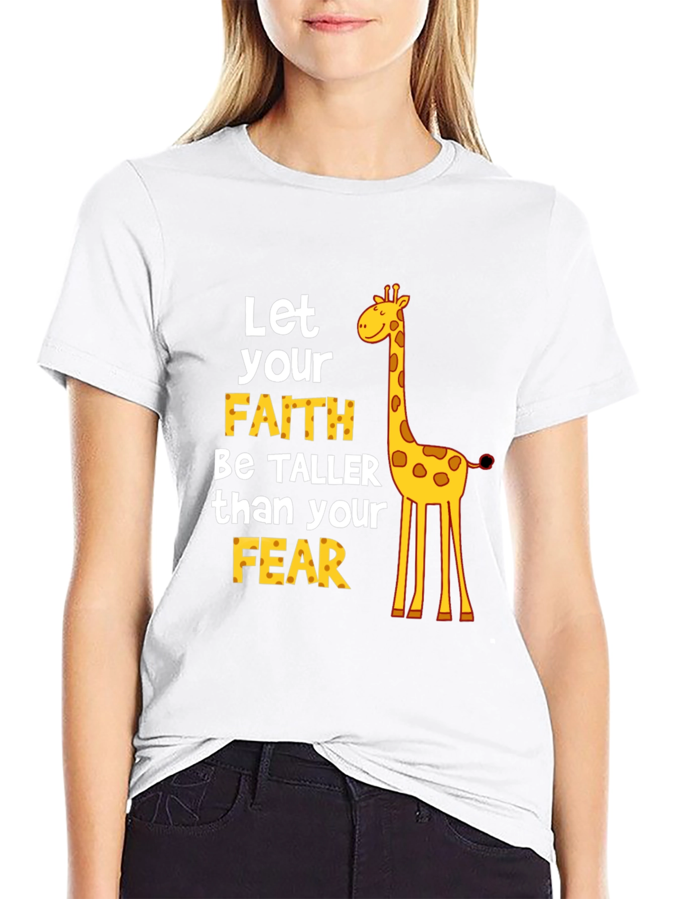 Faith Over Fear Giraffe Graphic Tee