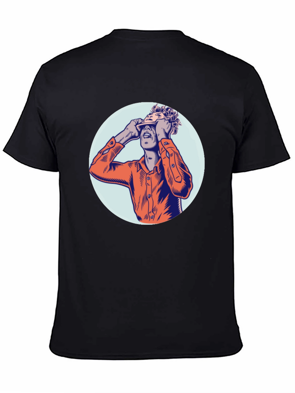 Graphic Print Crew Neck T-Shirt - Unique Design