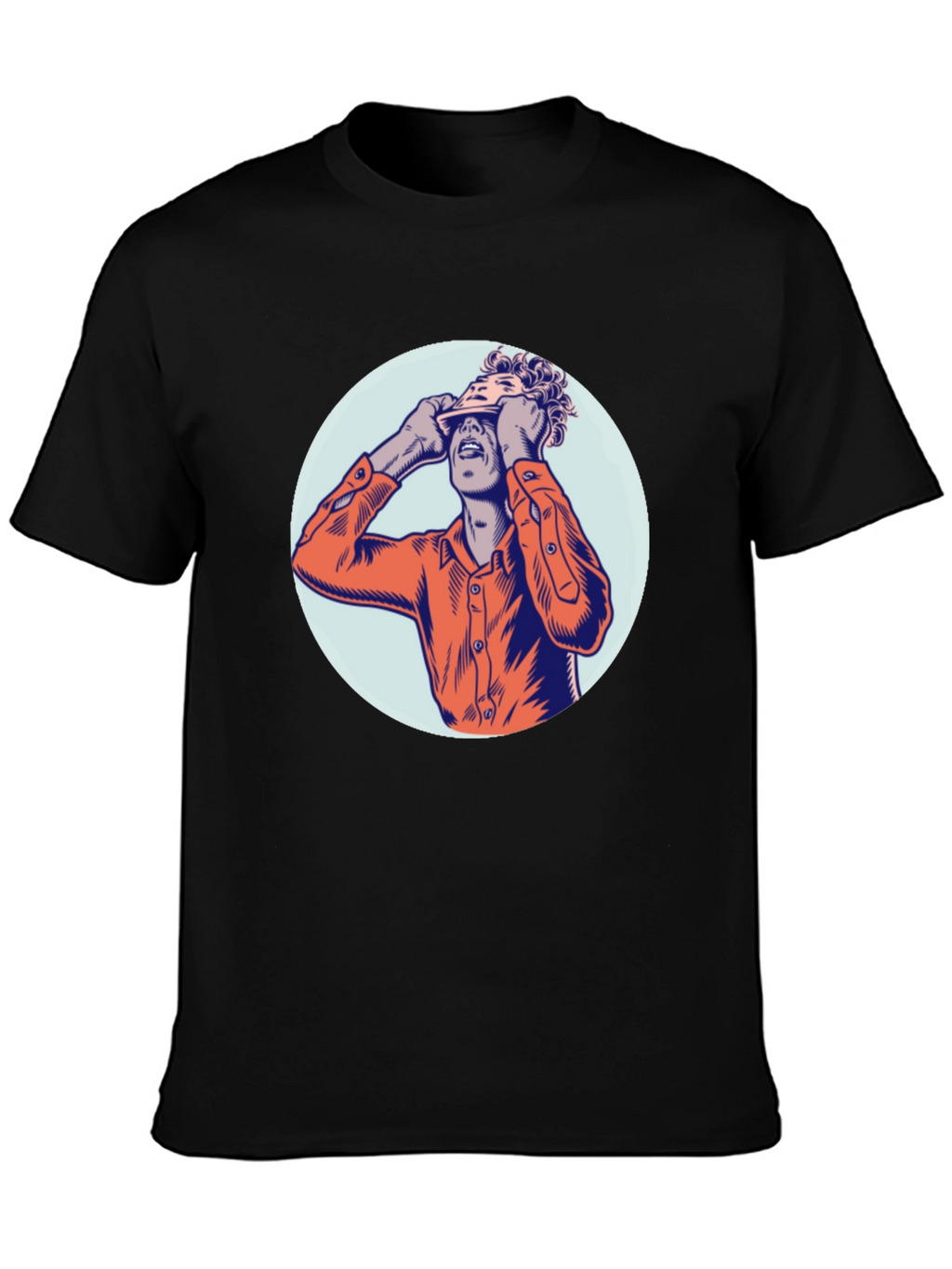 Graphic Print Crew Neck T-Shirt - Unique Design