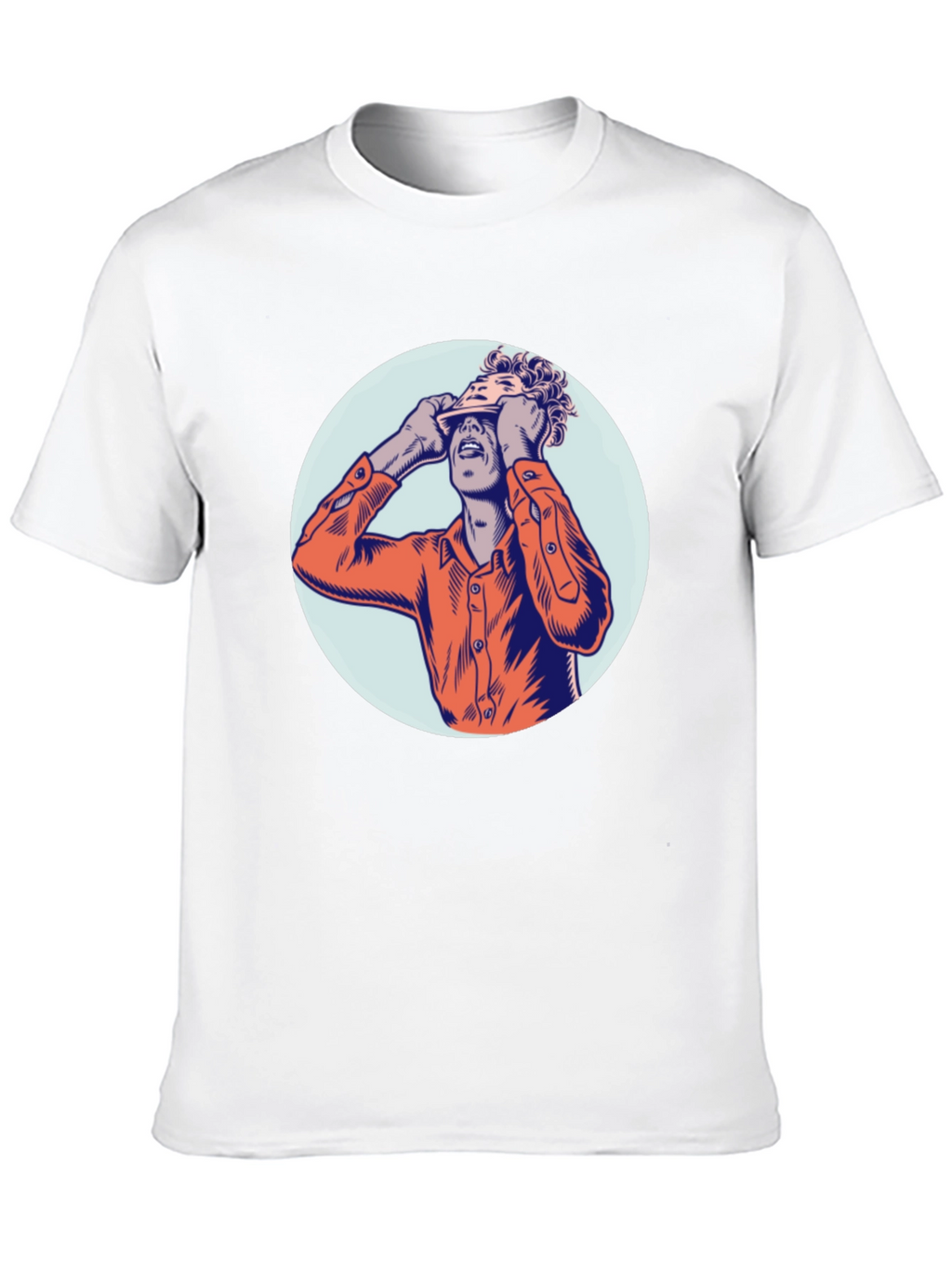 Graphic Print Crew Neck T-Shirt - Unique Design