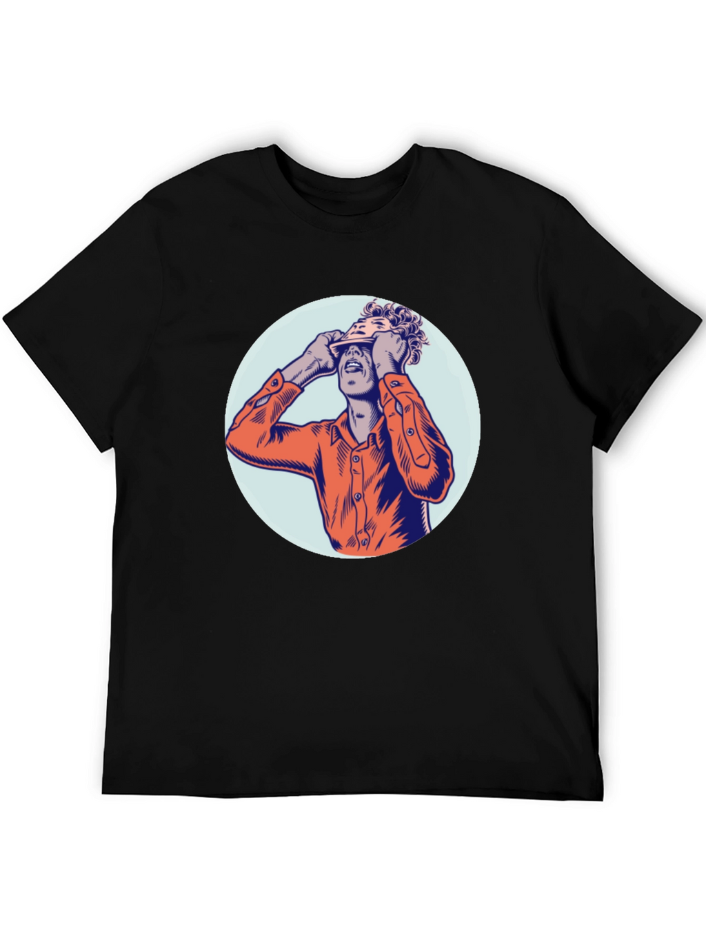 Graphic Print Crew Neck T-Shirt - Unique Design