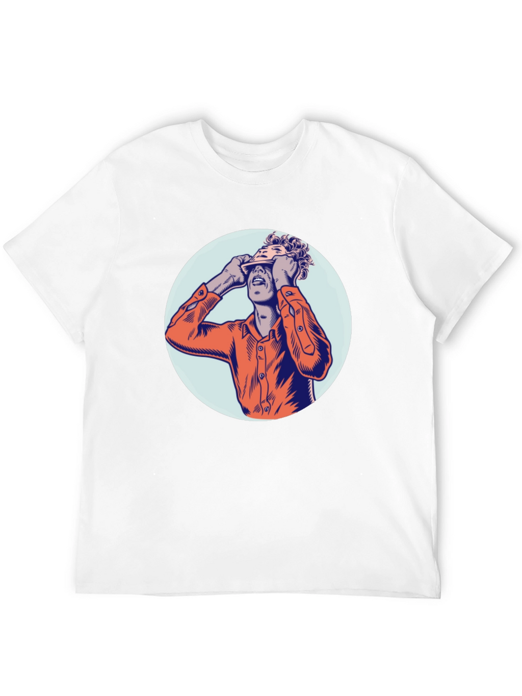 Graphic Print Crew Neck T-Shirt - Unique Design