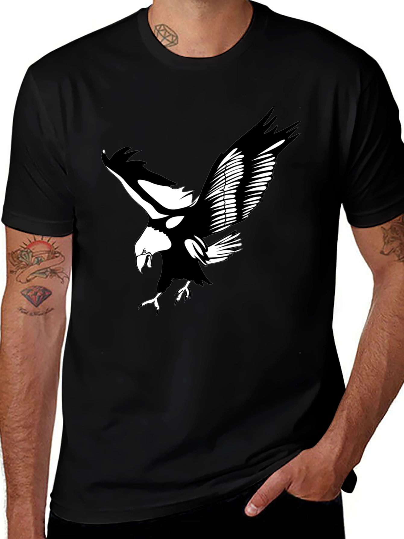 Black Eagle Graphic Tee | Bold & Stylish Mens T-Shirt