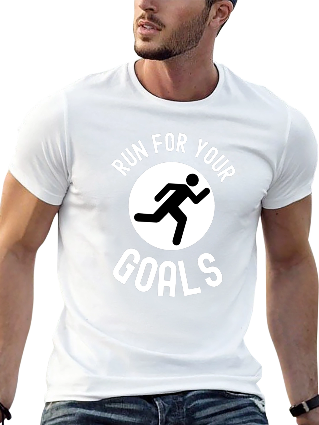 Run For Your Goals Graphic T-Shirt - Black