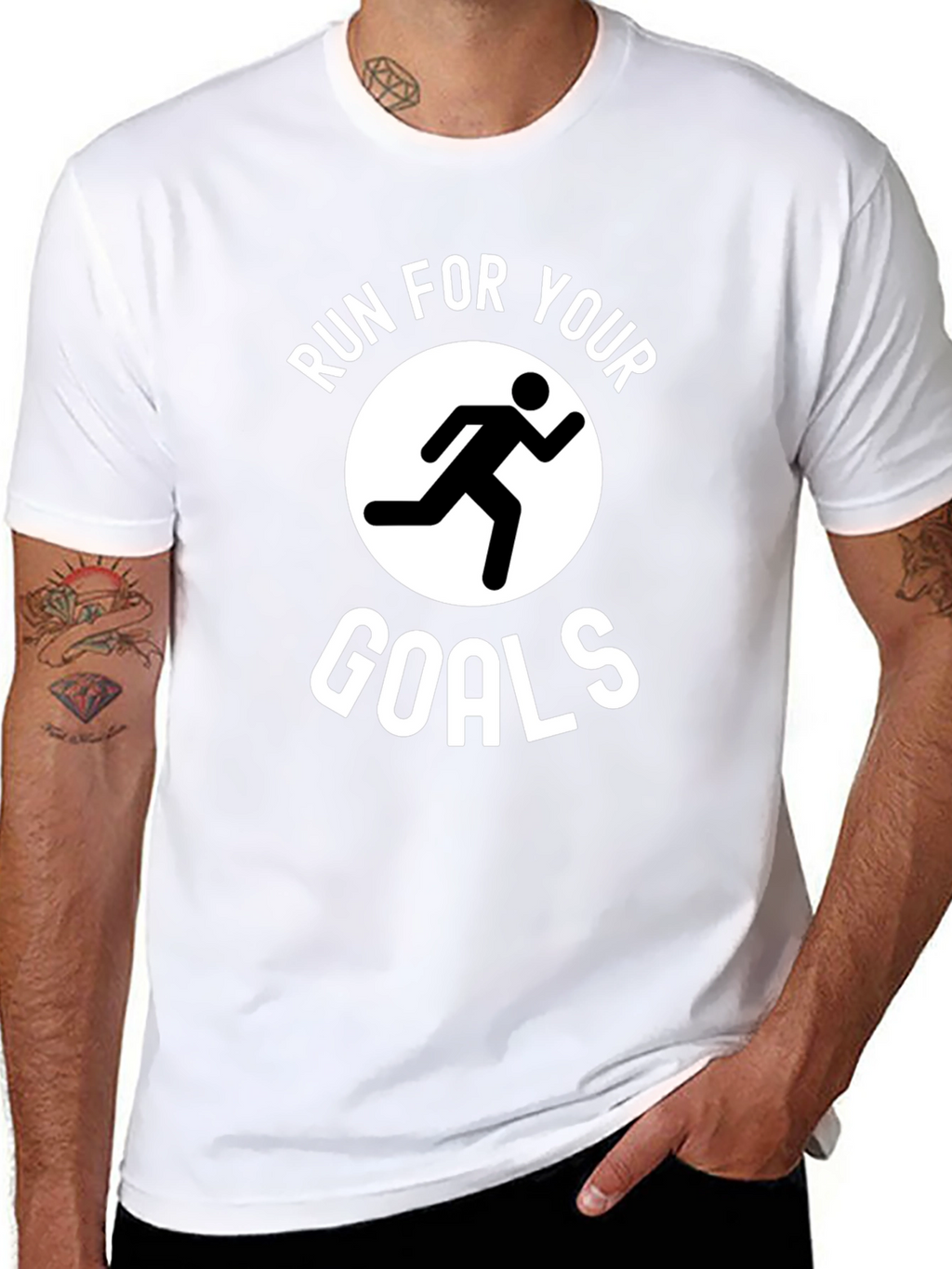 Run For Your Goals Graphic T-Shirt - Black