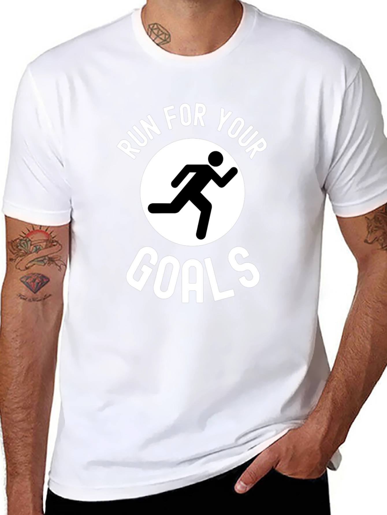 Run For Your Goals Graphic T-Shirt - Black