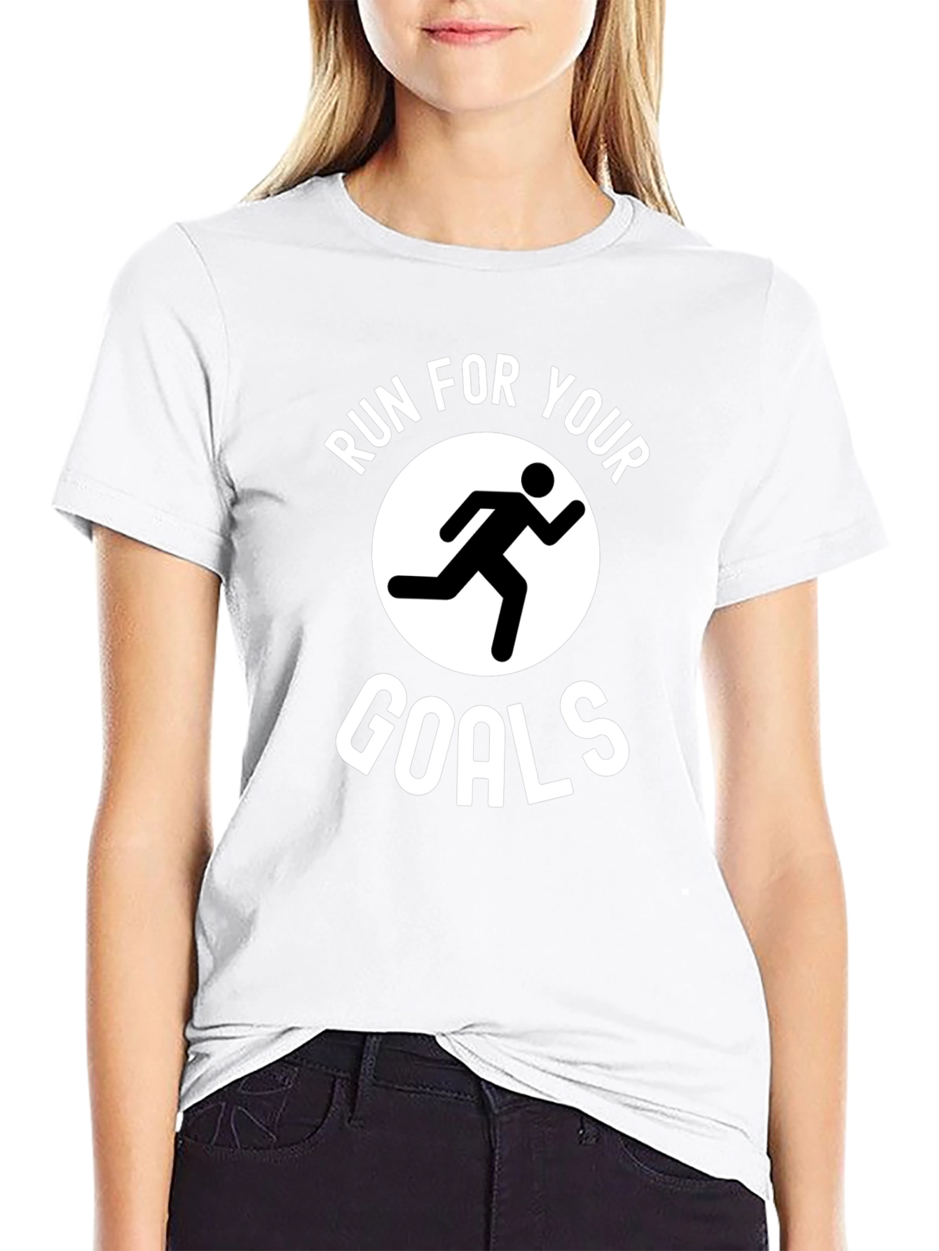 Run For Your Goals Graphic T-Shirt - Black