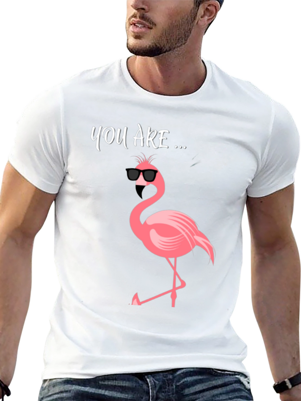 Cool Flamingo Graphic Tee - Mens Black T-Shirt