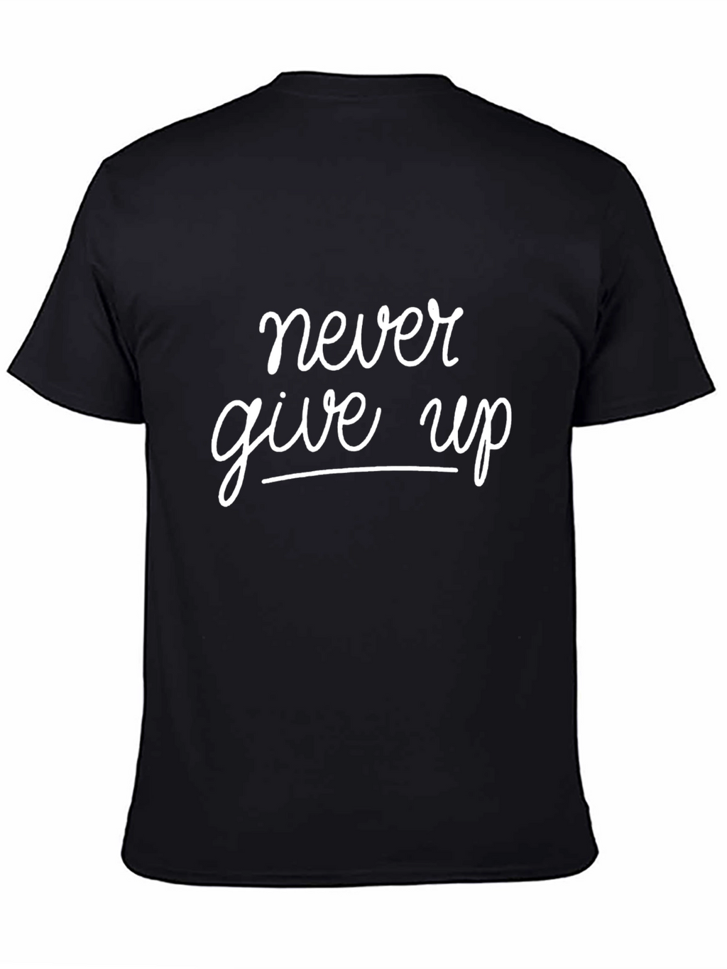 Never Give Up Graphic Tee - Black