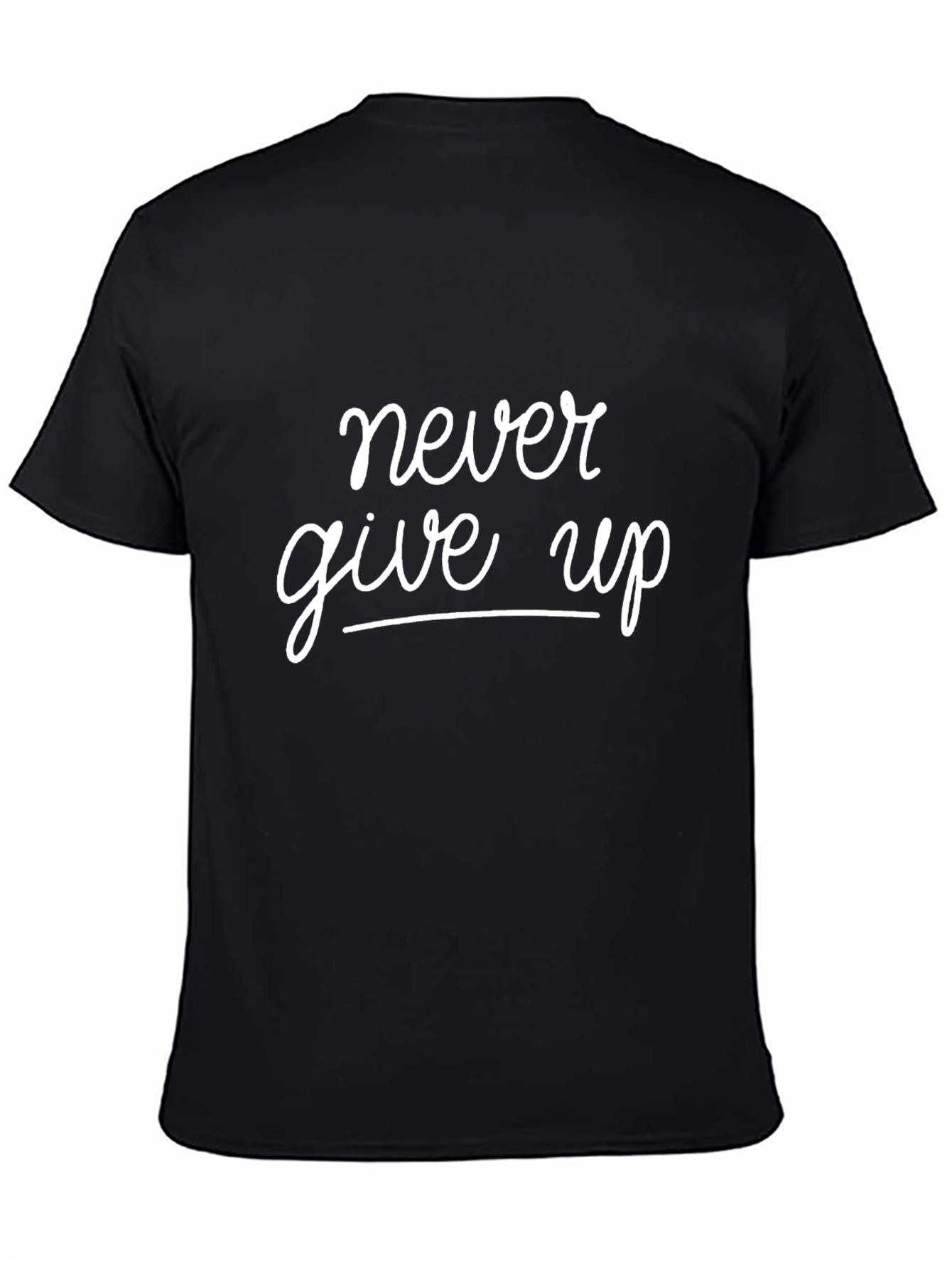 Never Give Up Graphic Tee - Black