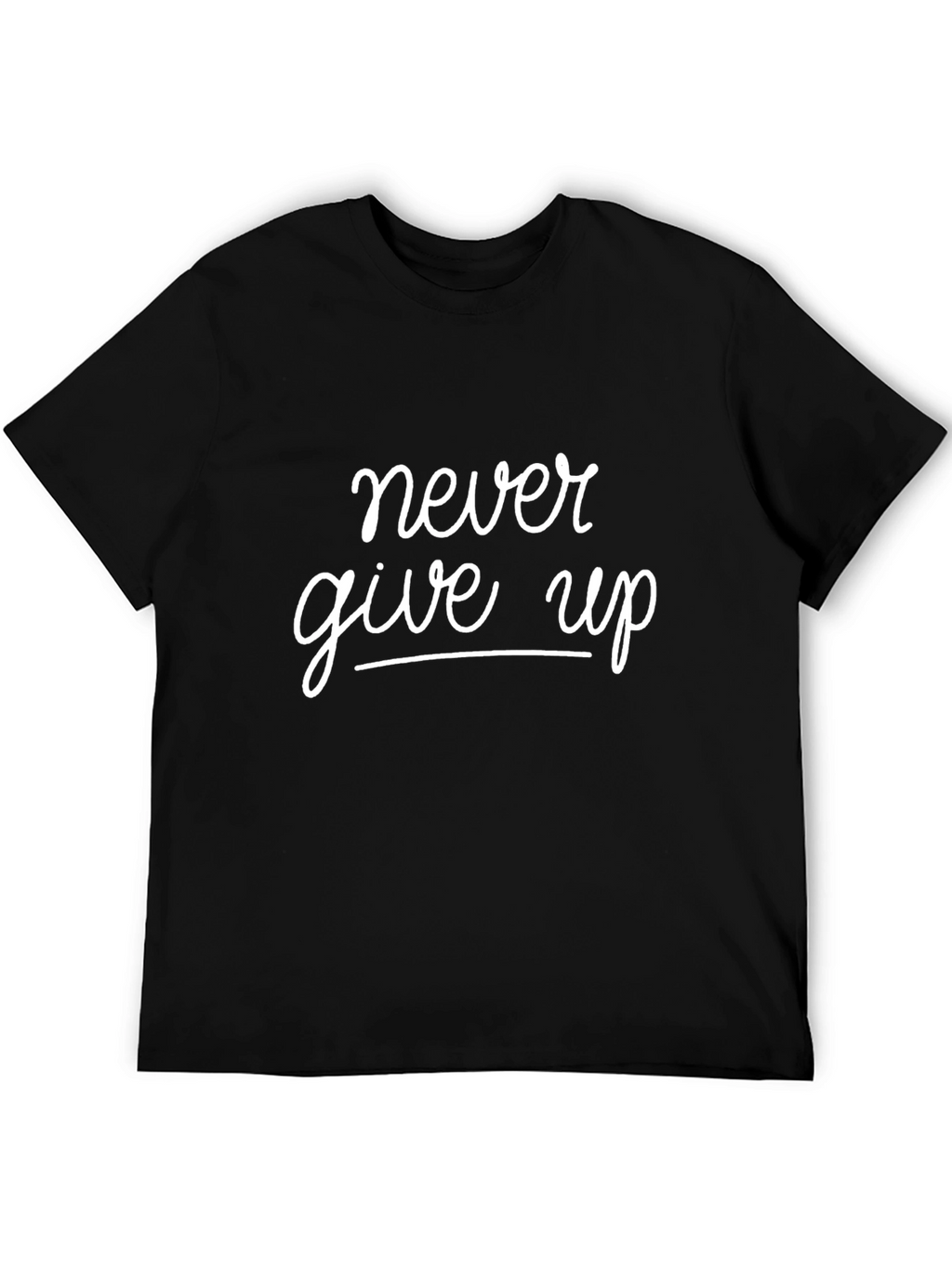 Never Give Up Graphic Tee - Black